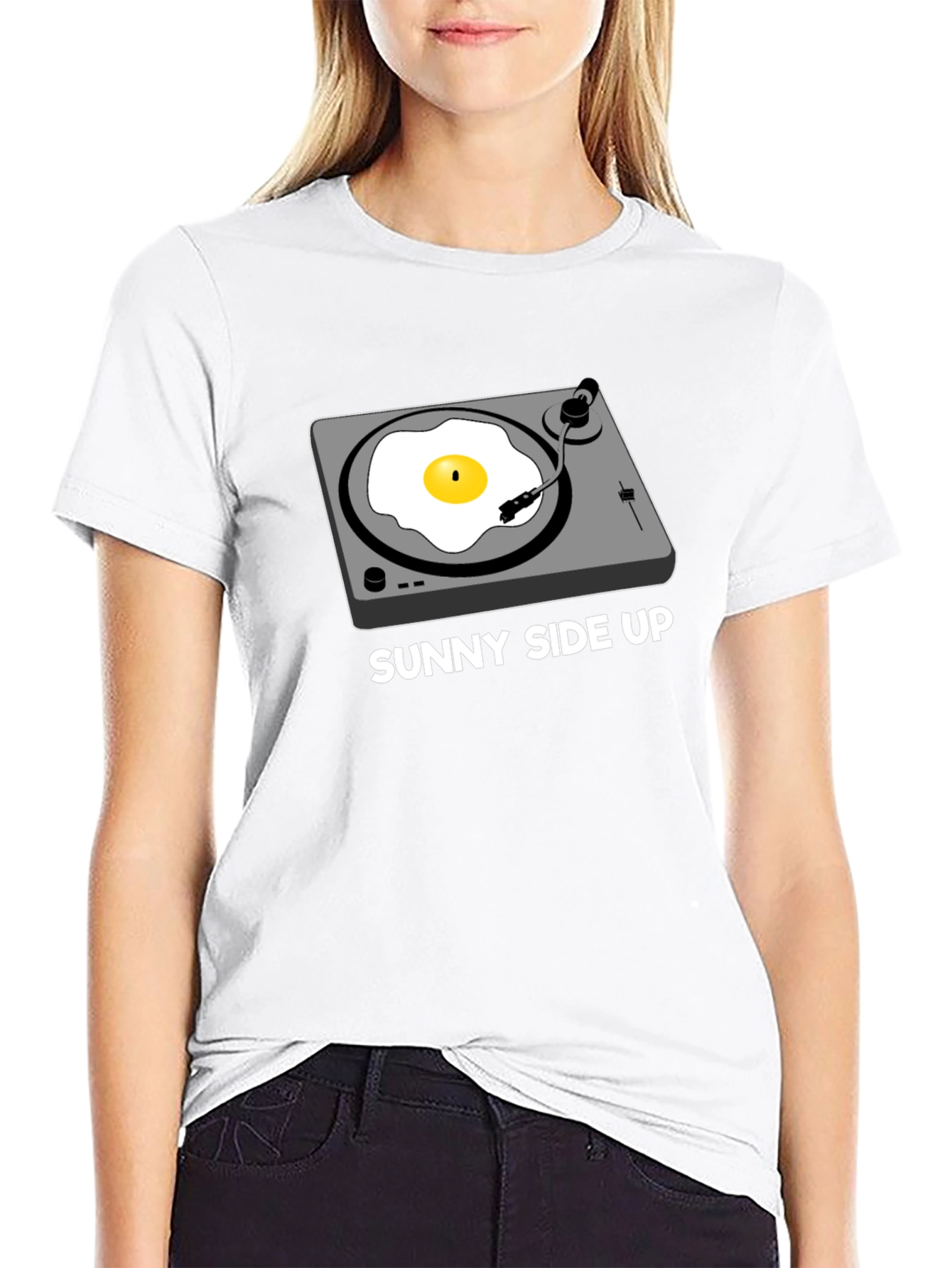 Black Sunny Side Up Turntable Graphic Tee view 9