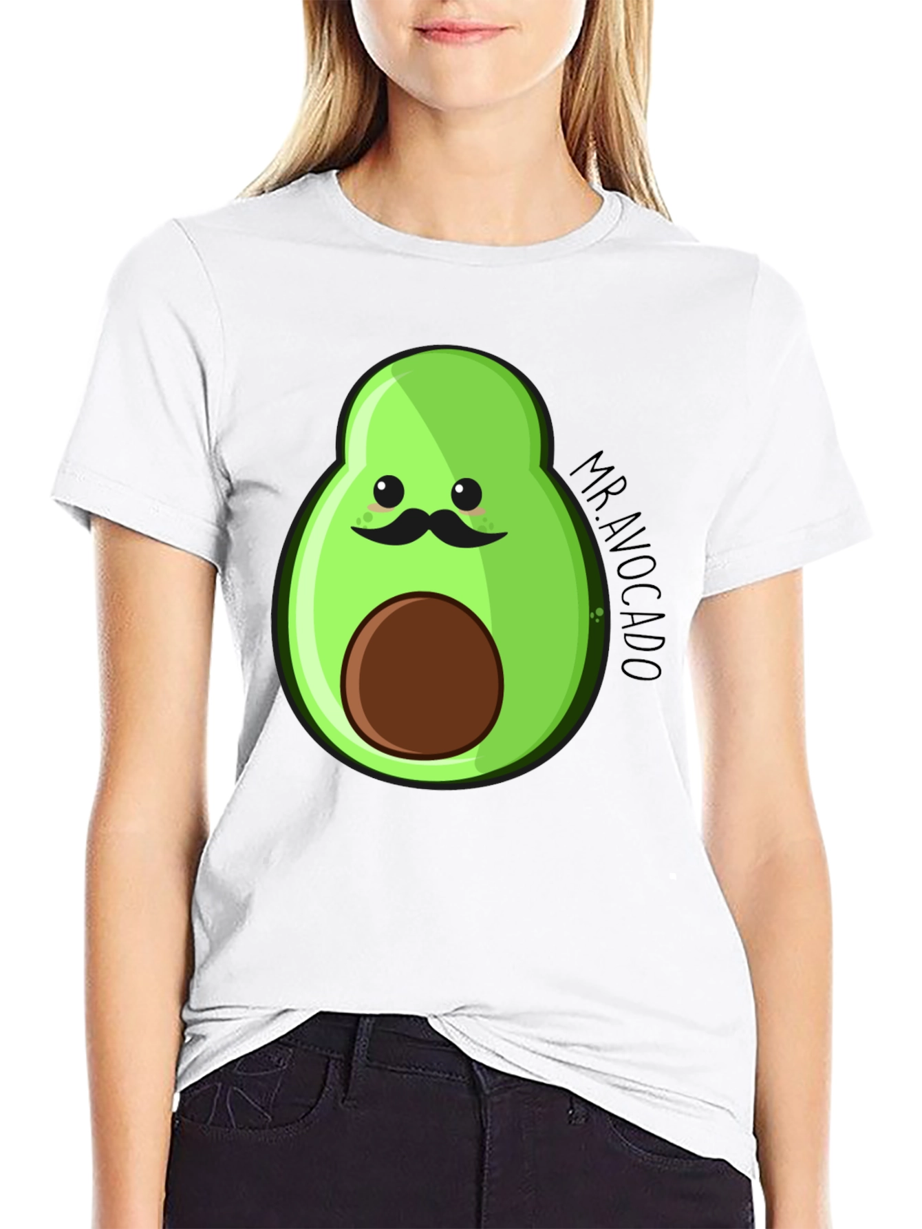 Black Mr. Avocado Graphic Tee - Black Unisex T-Shirt view 9