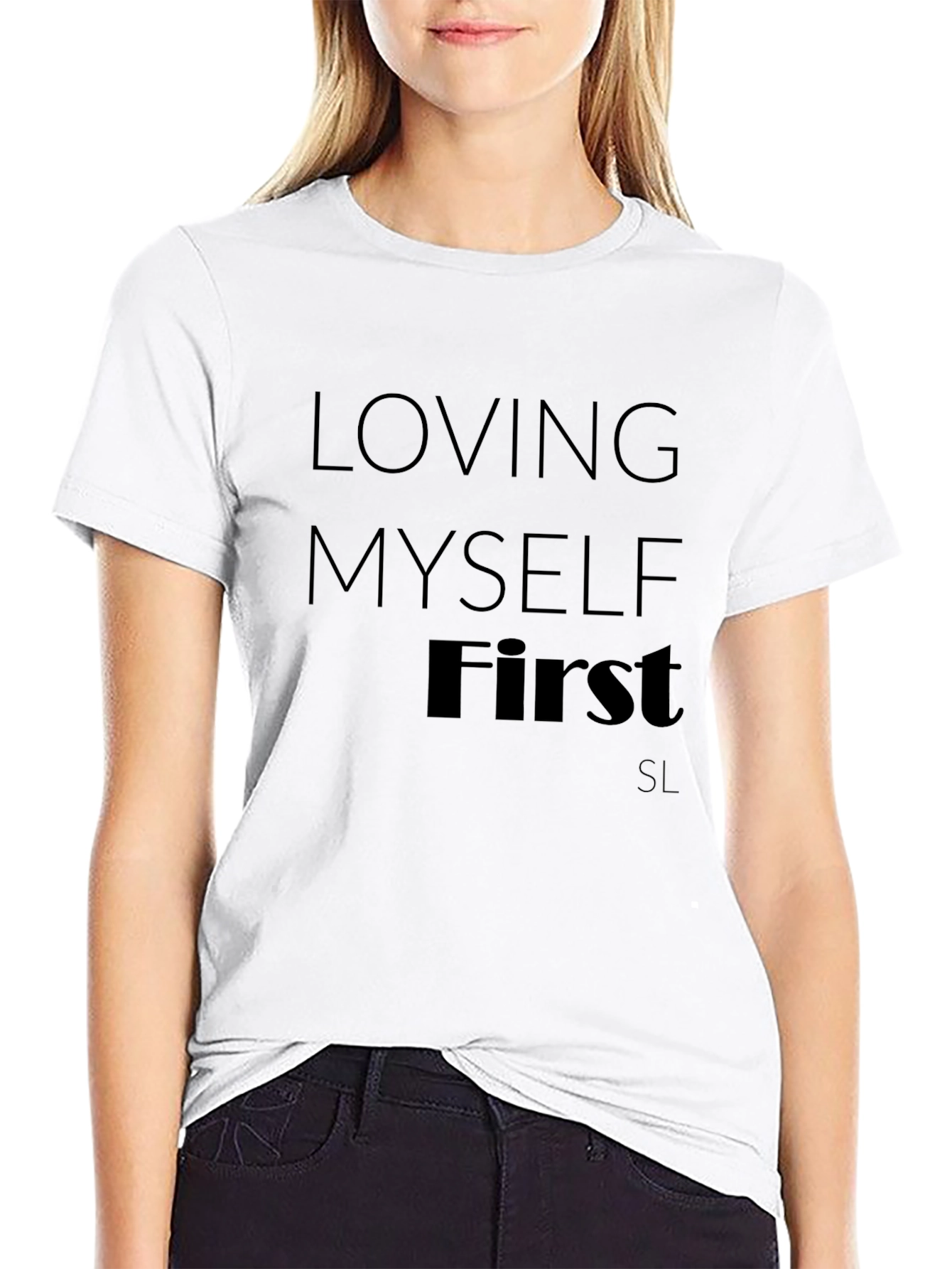 Black Loving Myself First T-Shirt - Black view 9