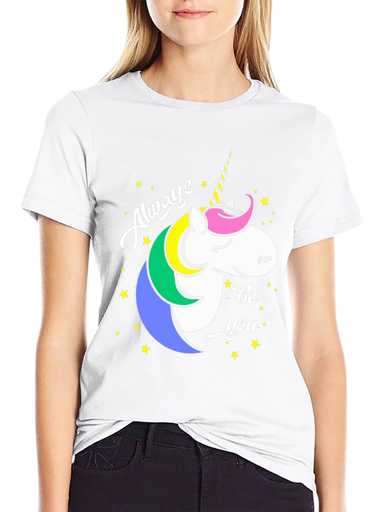 Black Always Be You Unicorn Graphic Tee - Black view 9