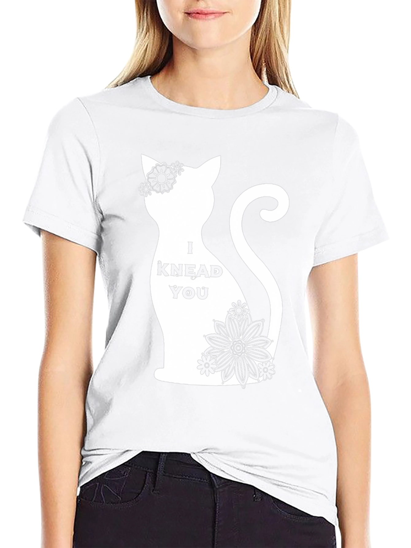 Black I Knead You Black Cat Graphic T-Shirt view 9