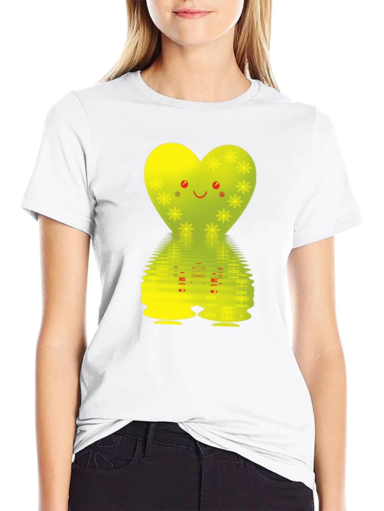 Black Cute Heart Graphic T-Shirt - Black view 9