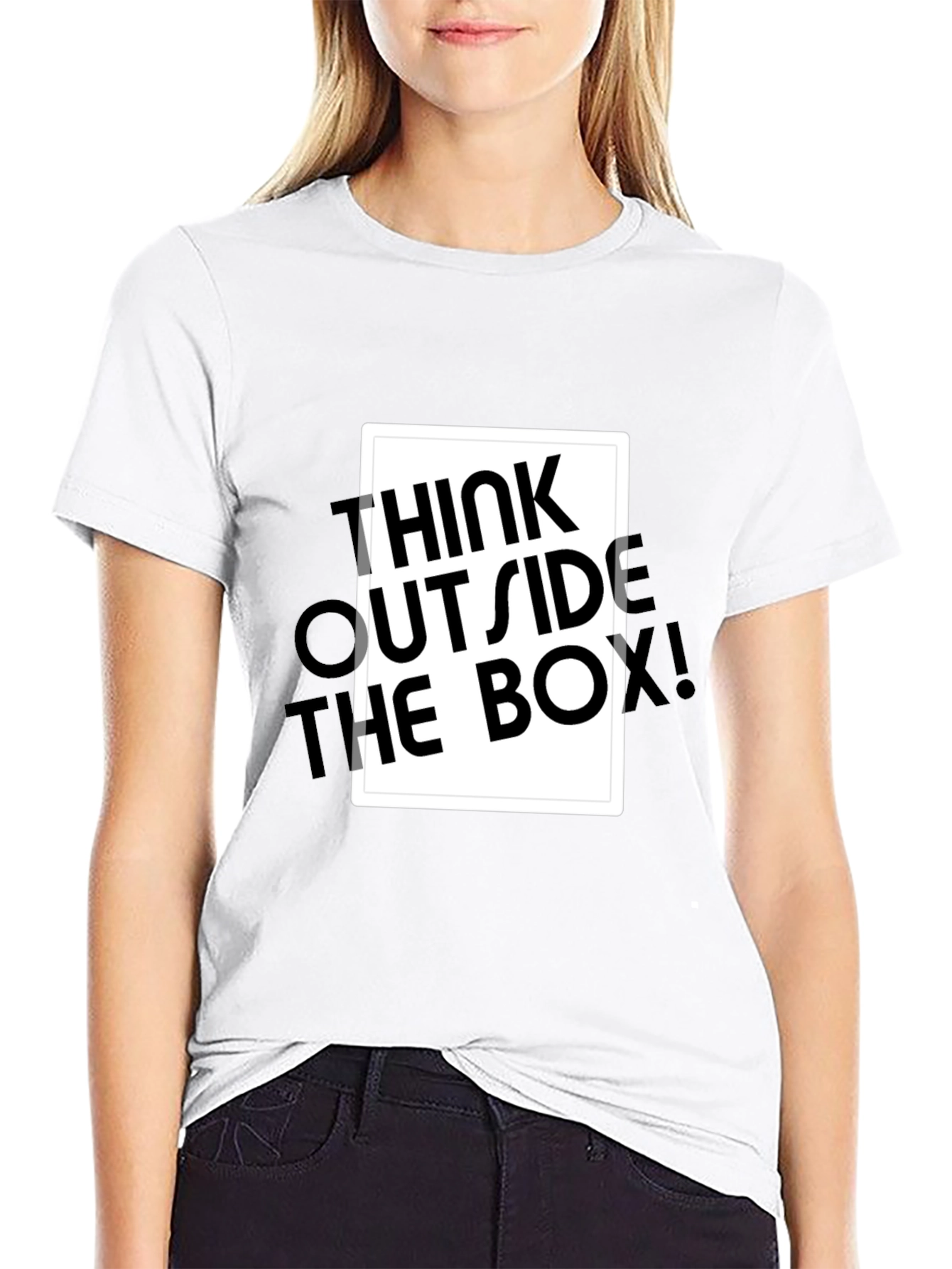 Black Think Outside the Box Graphic Tee - Black view 9