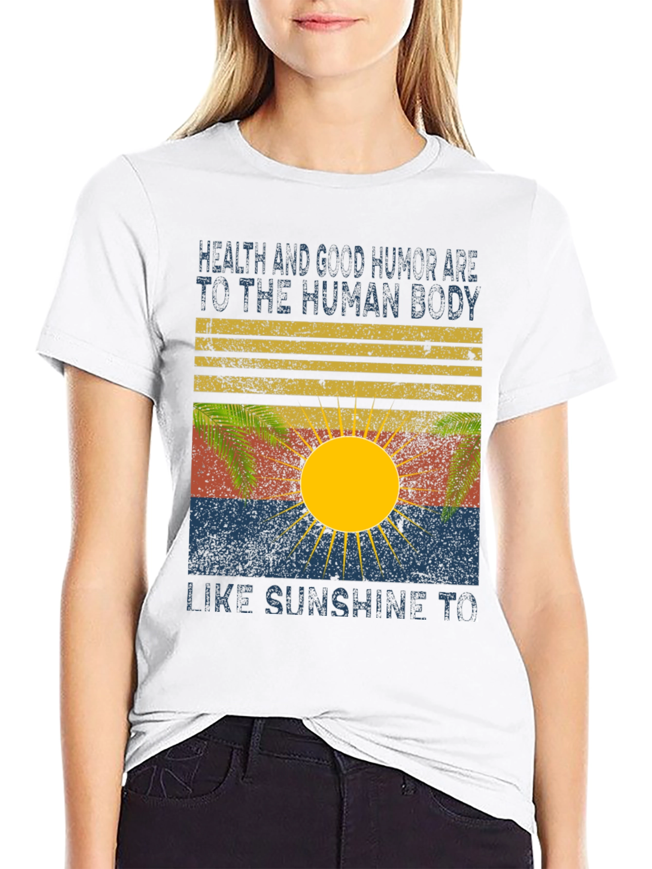Black Health & Humor Sun Graphic Tee - Black view 9