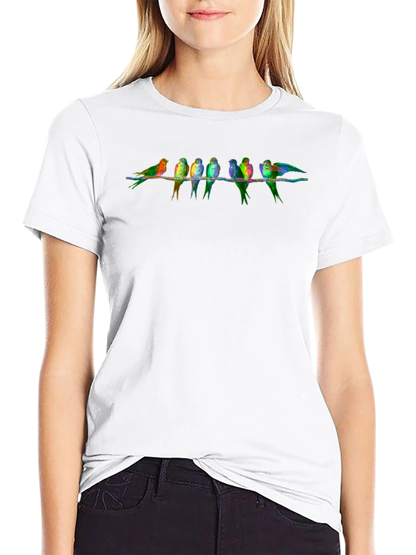 Black Birds on a Wire Graphic T-Shirt view 9