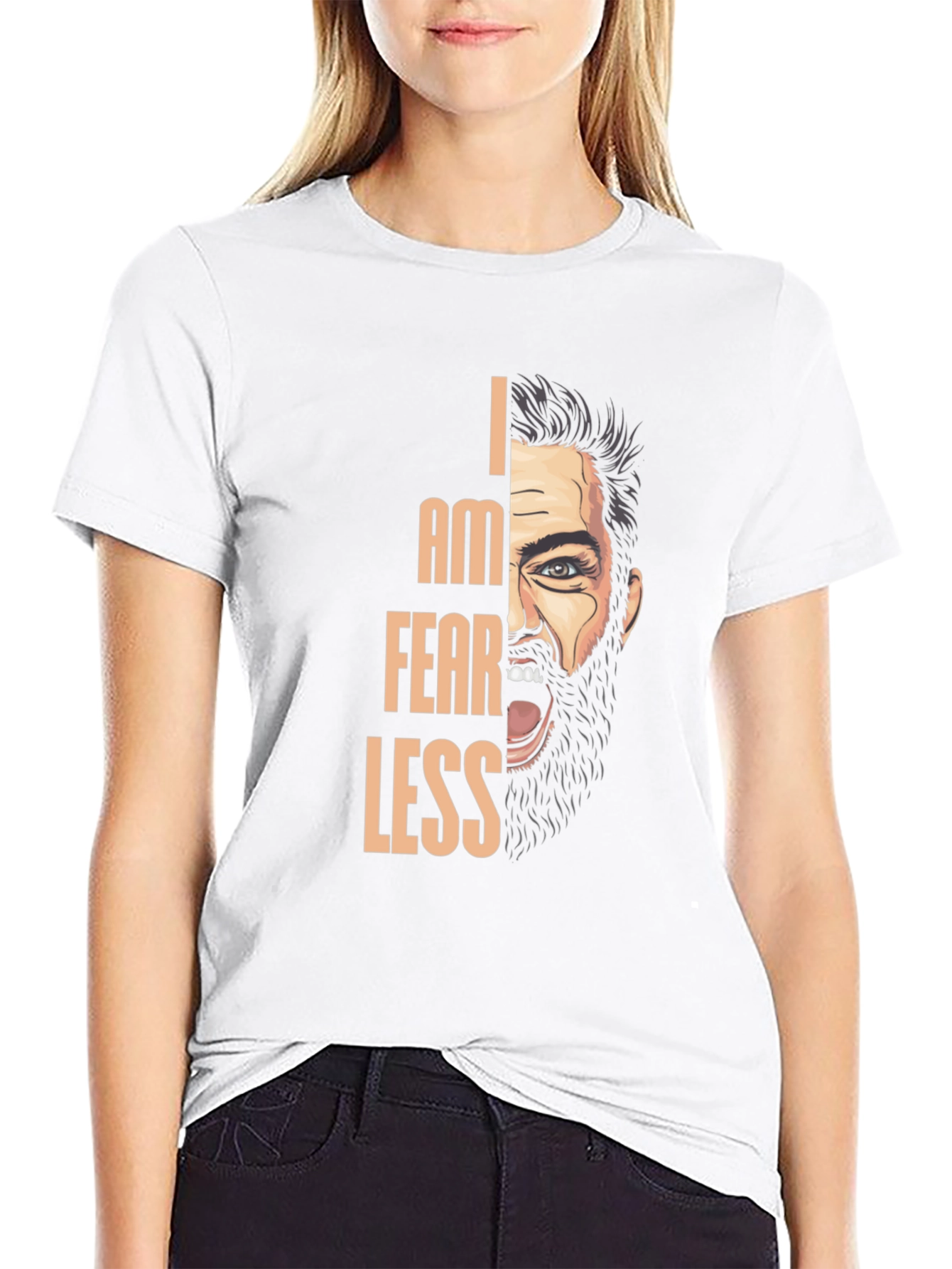Black I Am Fearless Graphic T-Shirt view 9