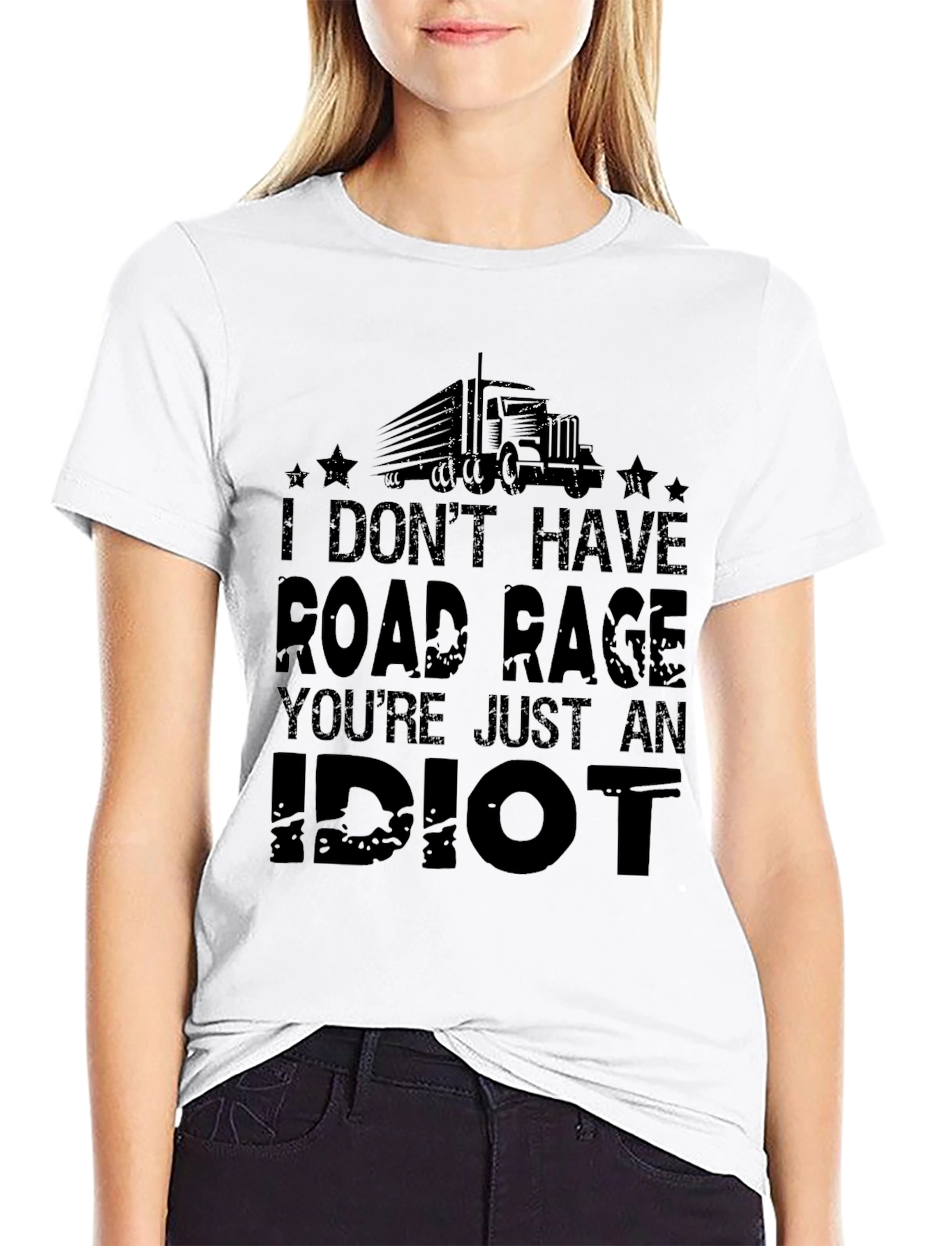 Black Road Rage Idiot T-Shirt view 9
