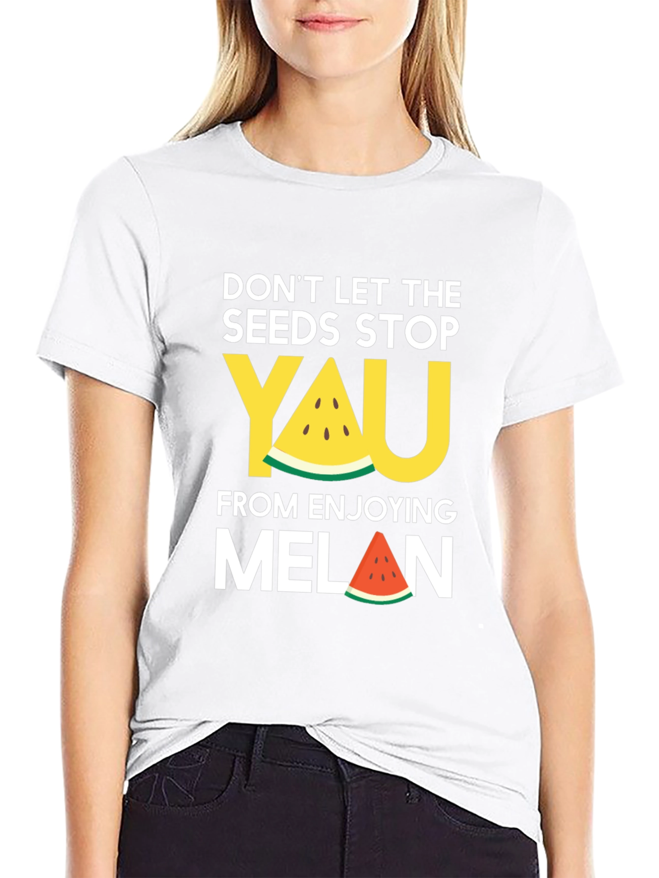 Black Funny Watermelon Seeds T-Shirt: Don't Let the Seeds Stop You! view 9