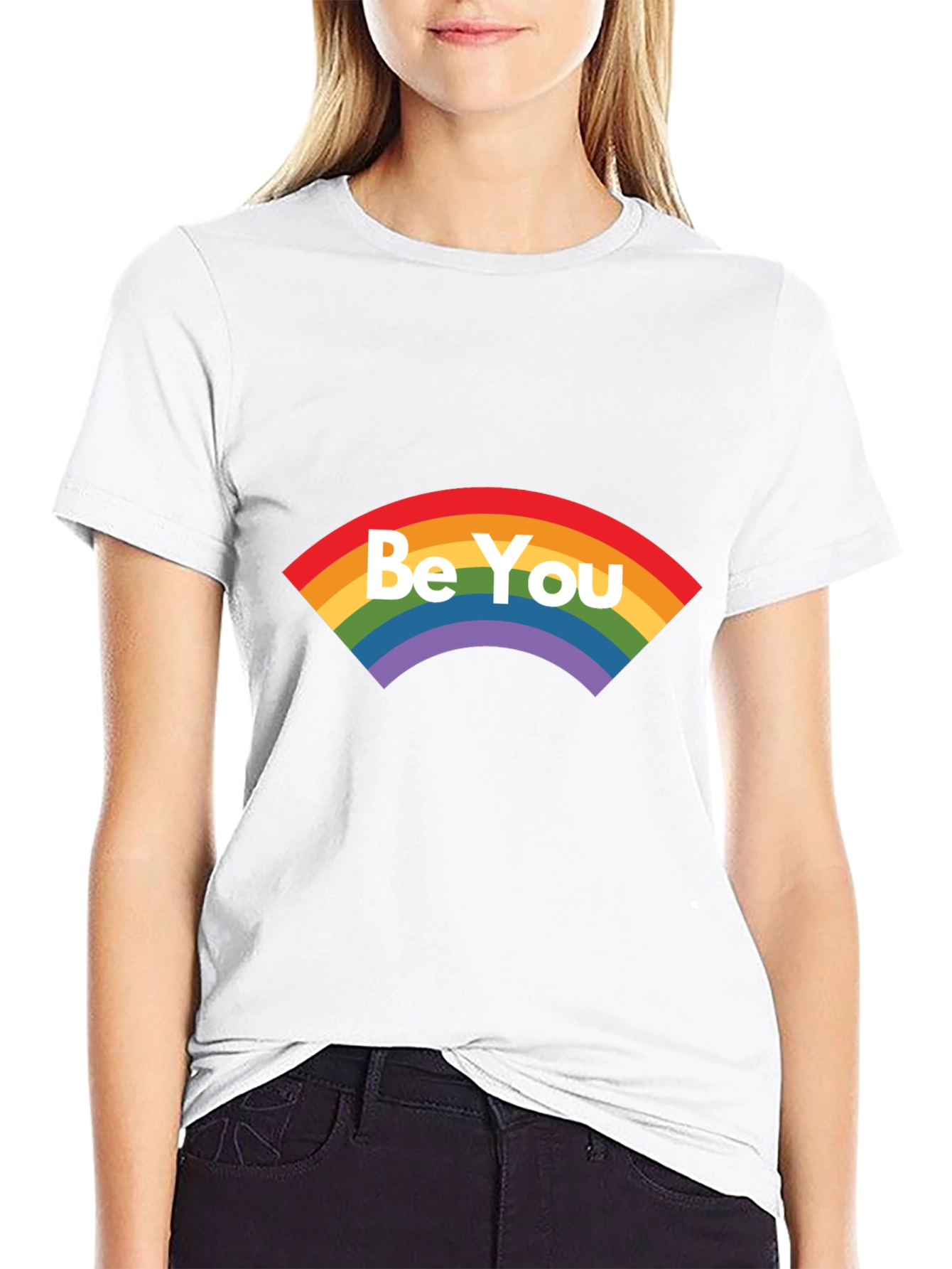 Black Be You Rainbow Graphic Tee - Soft Cotton Blend view 9