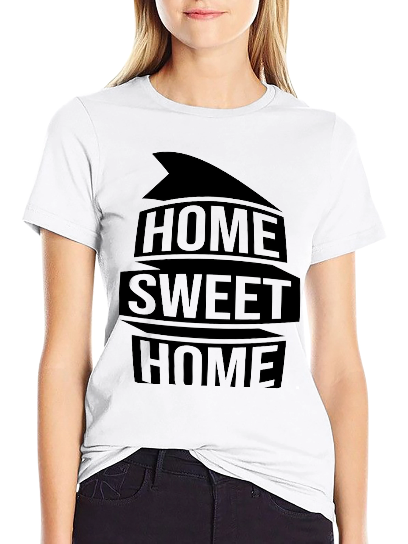 Black Home Sweet Home Black Graphic Tee view 9