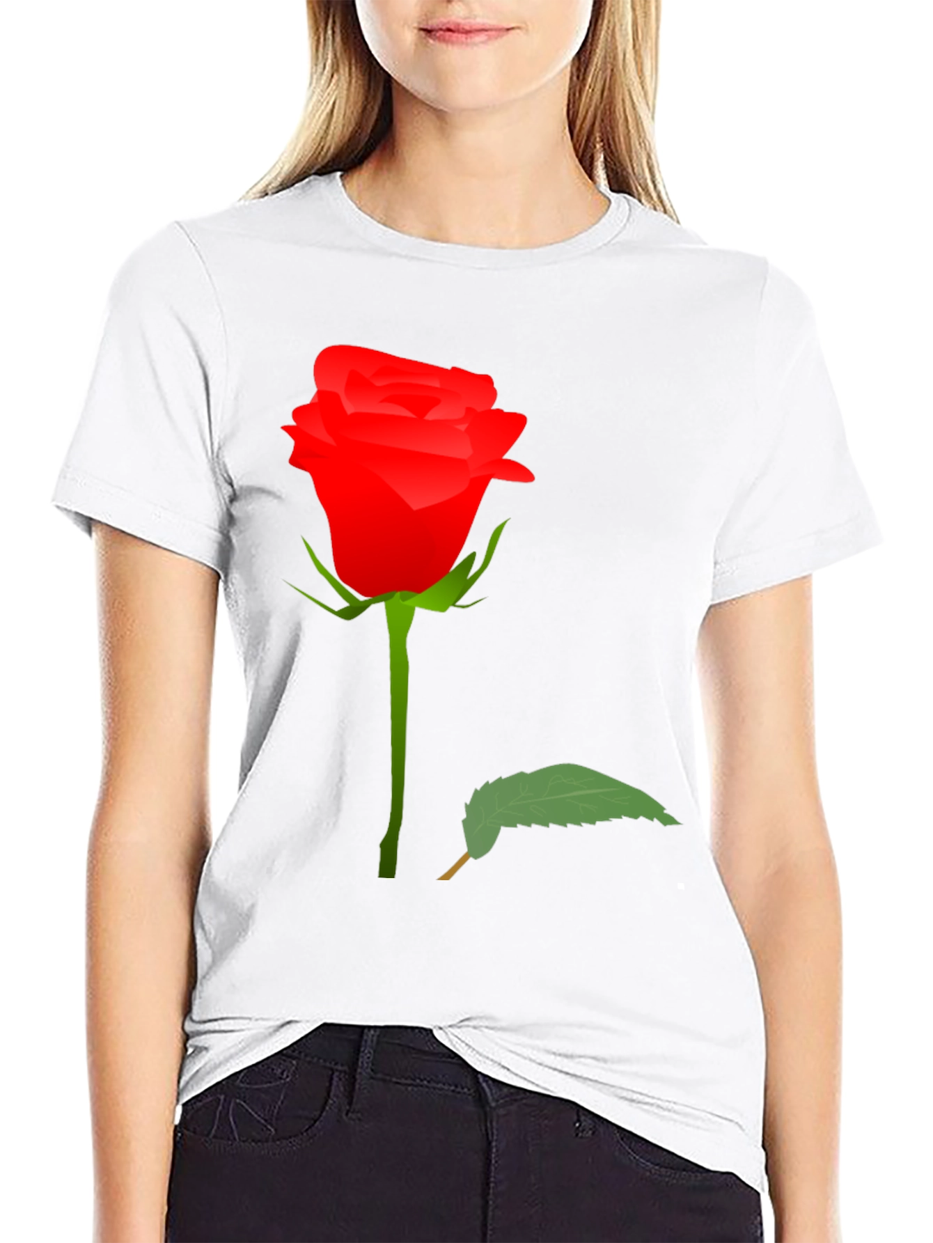 Black Rose Graphic Tee - Black Cotton T-Shirt view 9