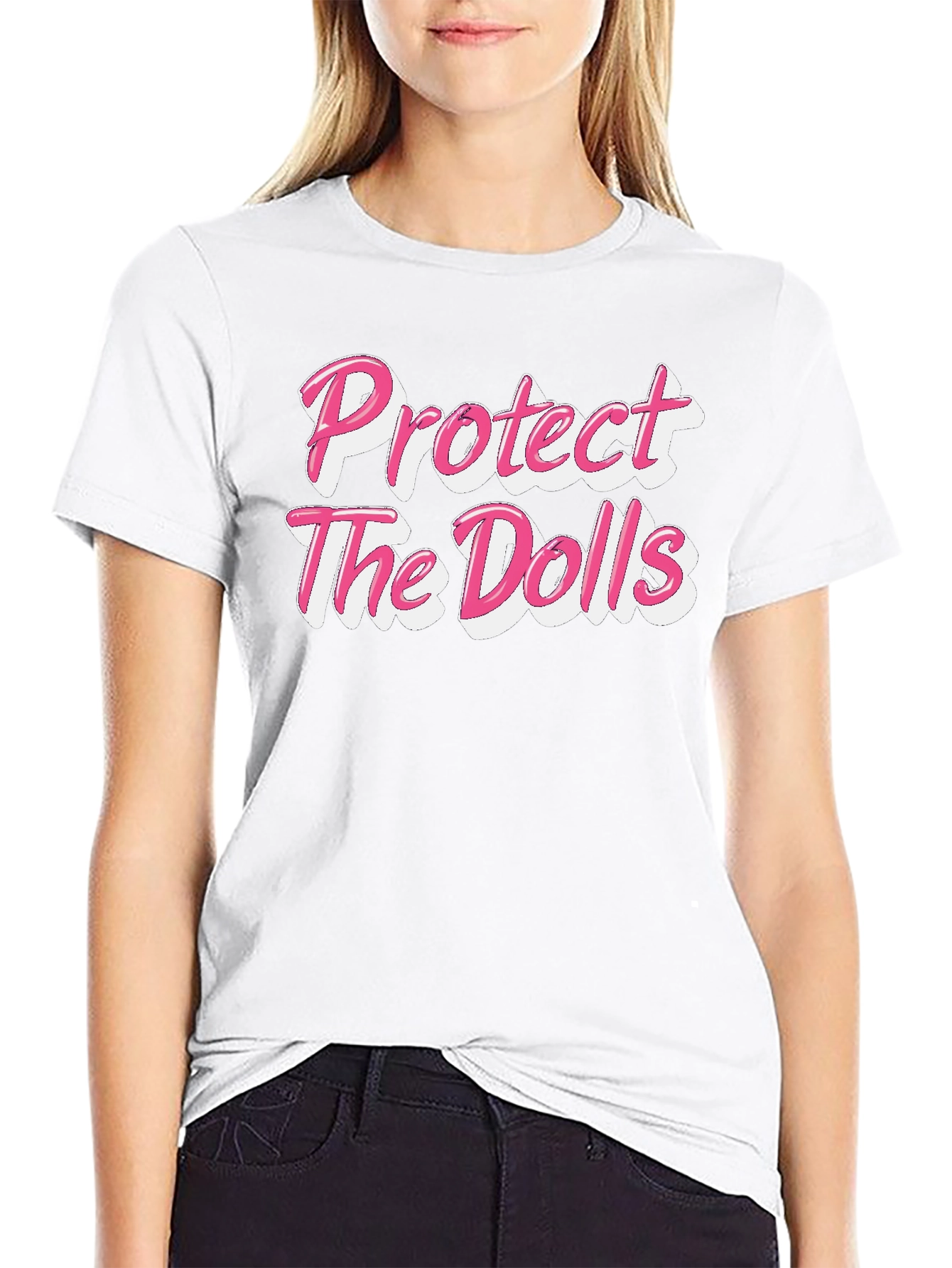 Black Protect the Dolls Black Graphic T-Shirt view 9