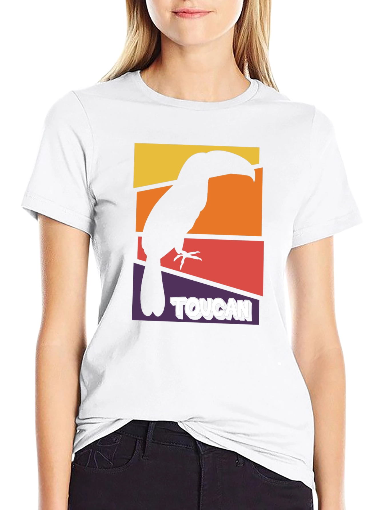 Black Toucan Graphic T-Shirt - Retro Style Bird Tee view 9