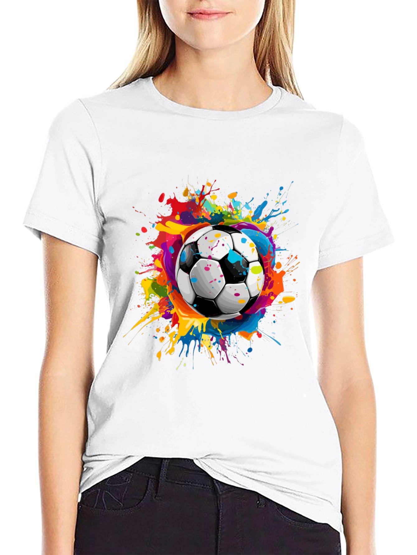 Black Soccer Splash Black T-Shirt view 9