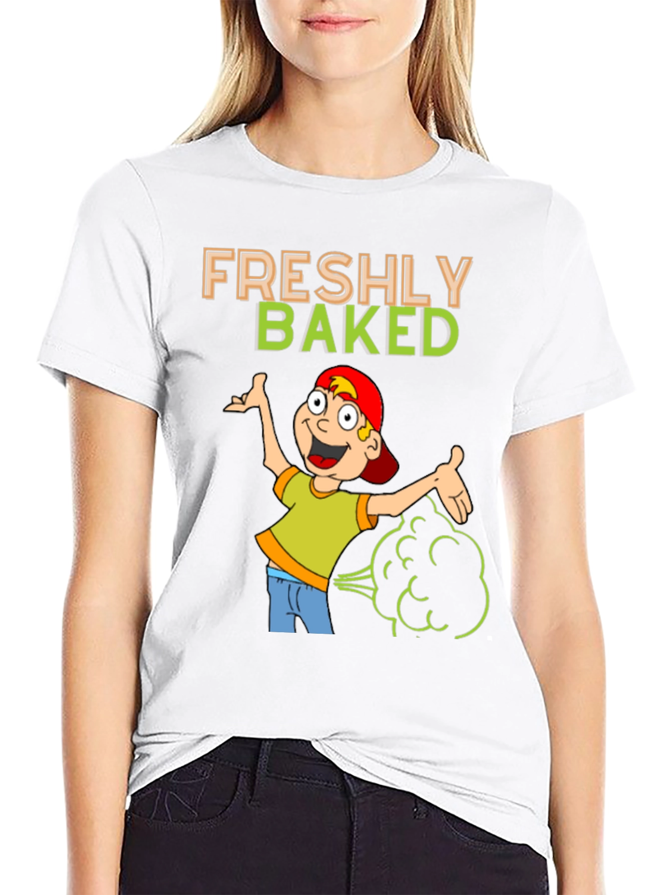 Black Freshly Baked Graphic T-Shirt Funny Cartoon view 9