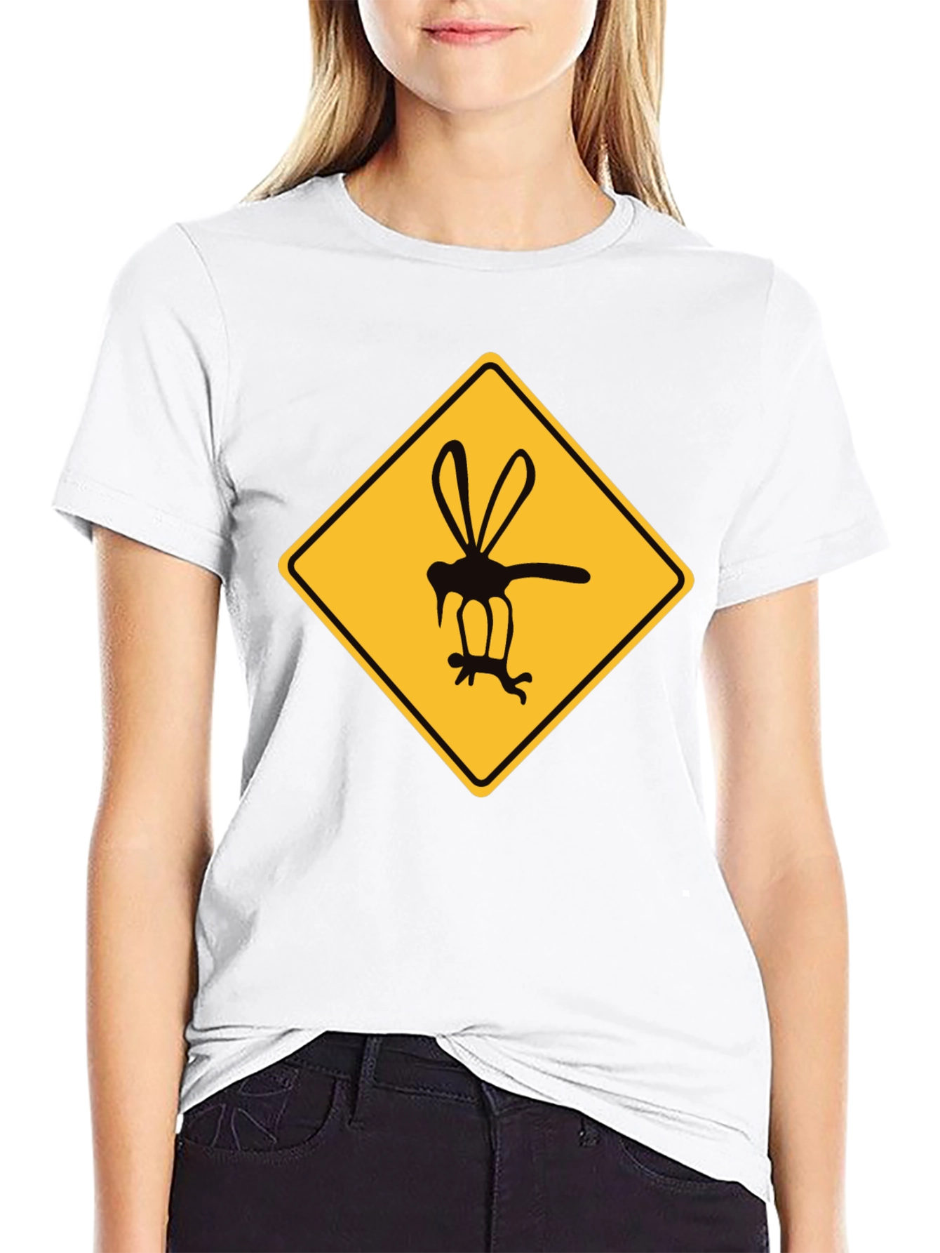 Black Mosquito Warning Graphic T-Shirt - Black view 9