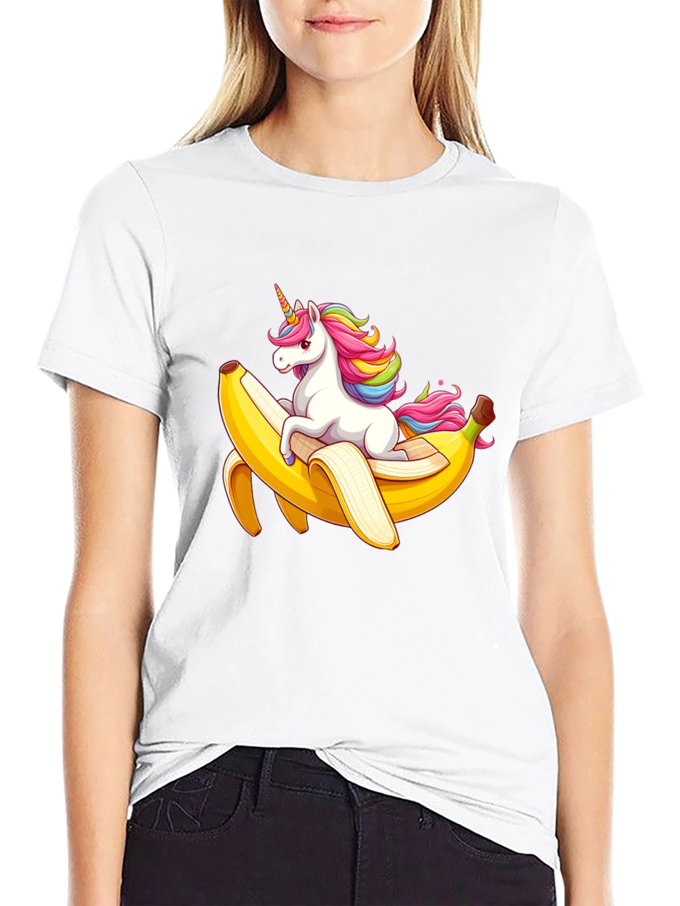 Black Unicorn Banana T-Shirt - Fun Graphic Tee view 9