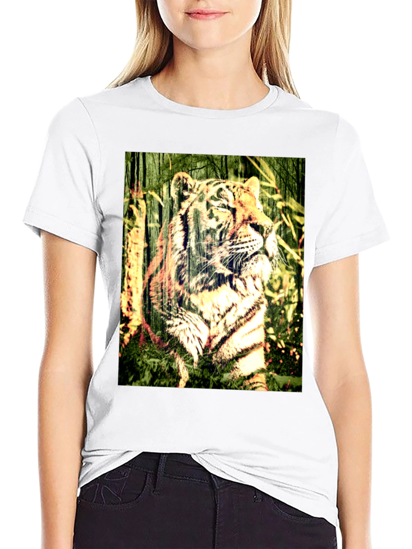 Black Tiger Graphic Black T-Shirt view 9