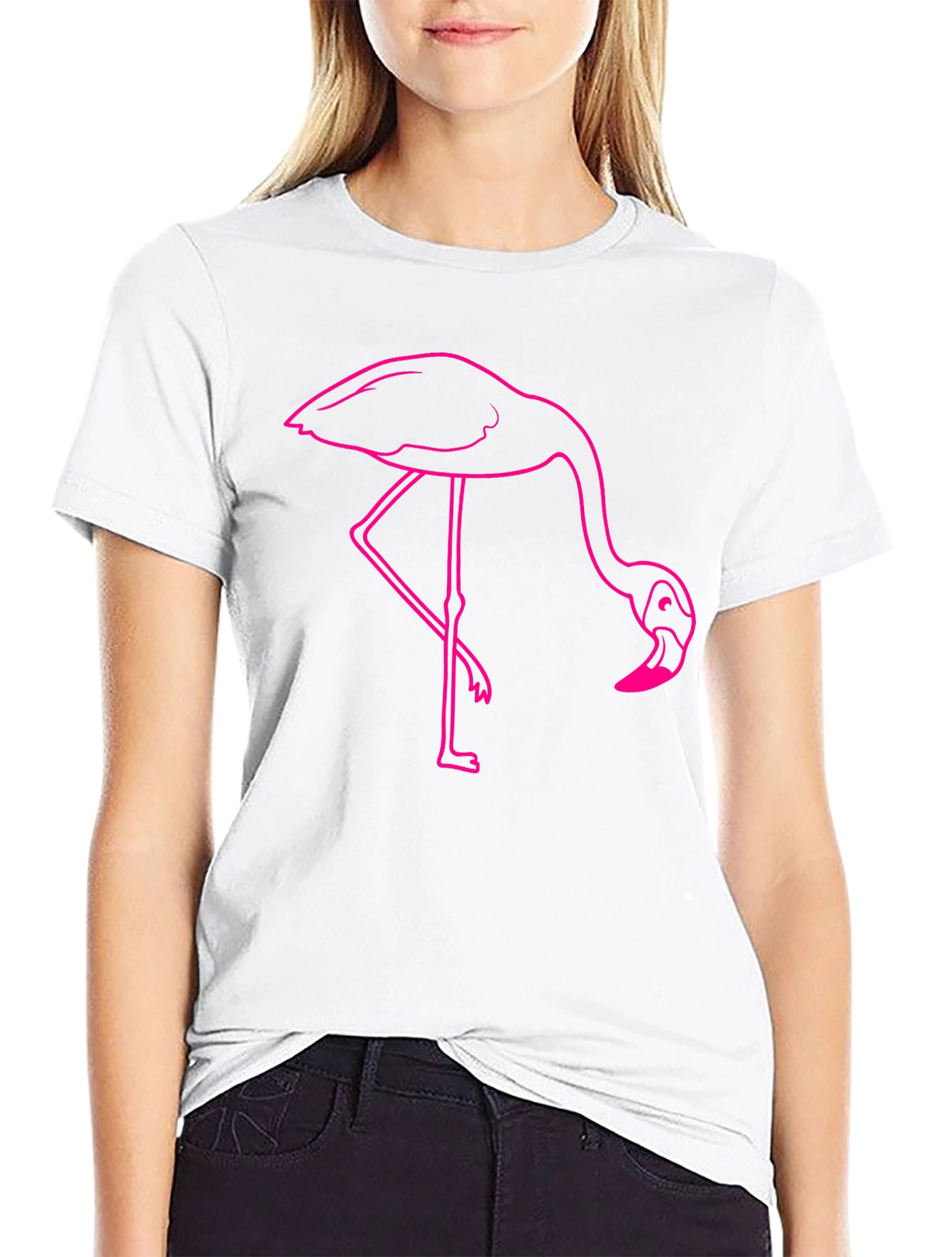 Black Flamingo Graphic Tee - Casual Black T-Shirt view 9