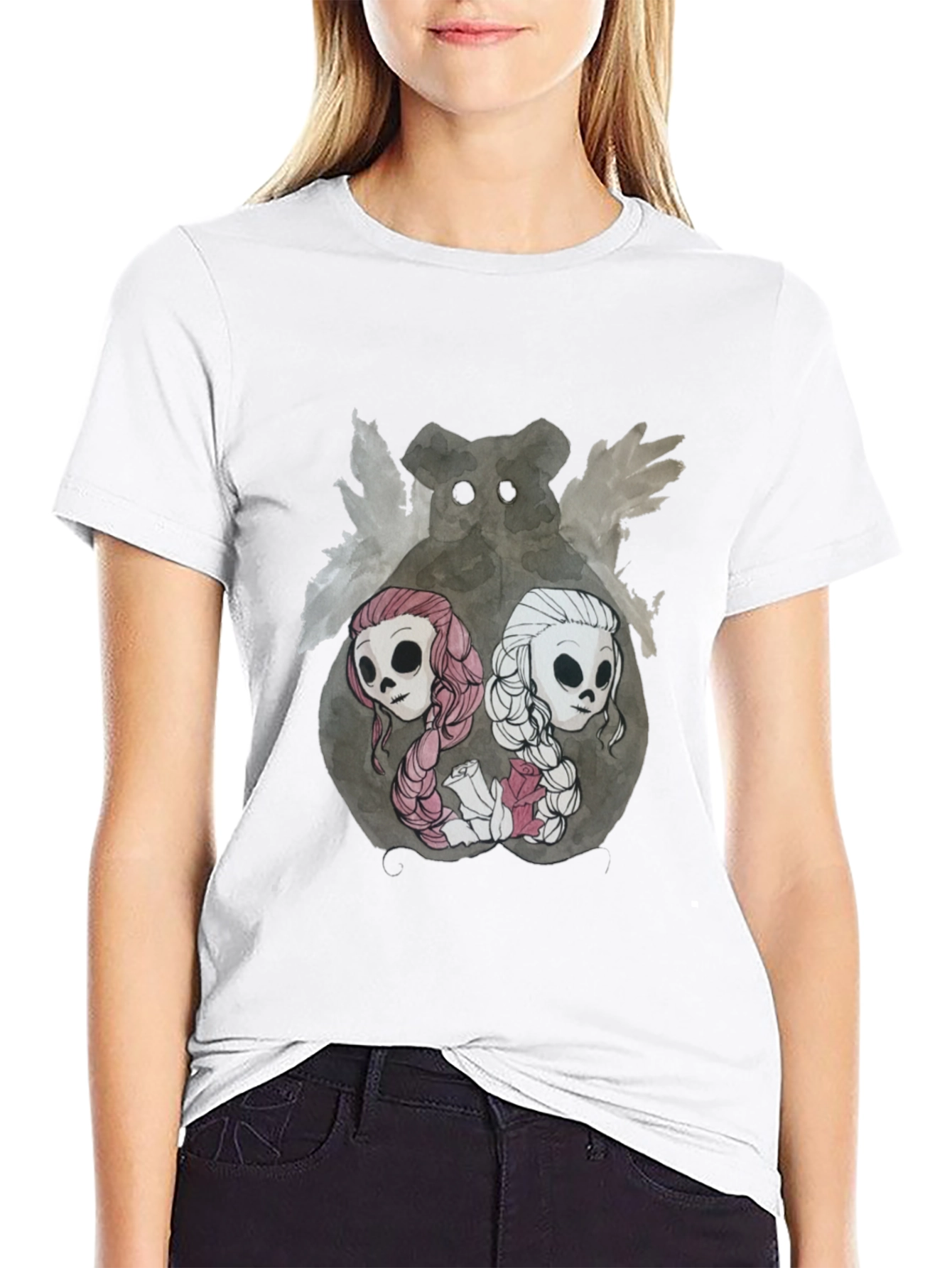 Black Gothic Skull & Bear T-Shirt view 9