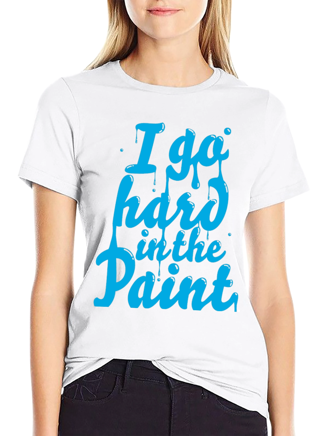 Black I Go Hard in the Paint T-Shirt - Basketball Inspired Tee view 9