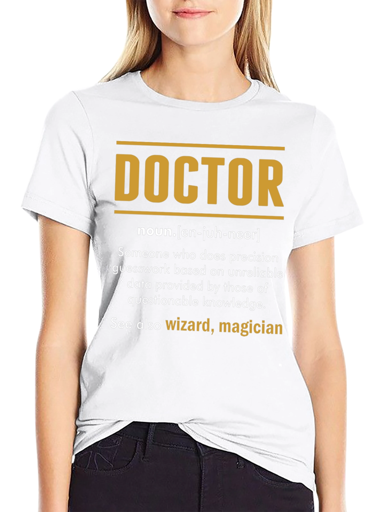 Black Doctor Definition T-Shirt - Funny Medical Profession Tee view 9