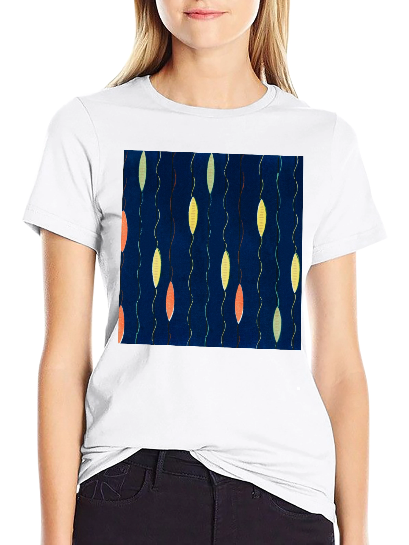Black Abstract Pattern T-Shirt - Unique Graphic Tee view 9