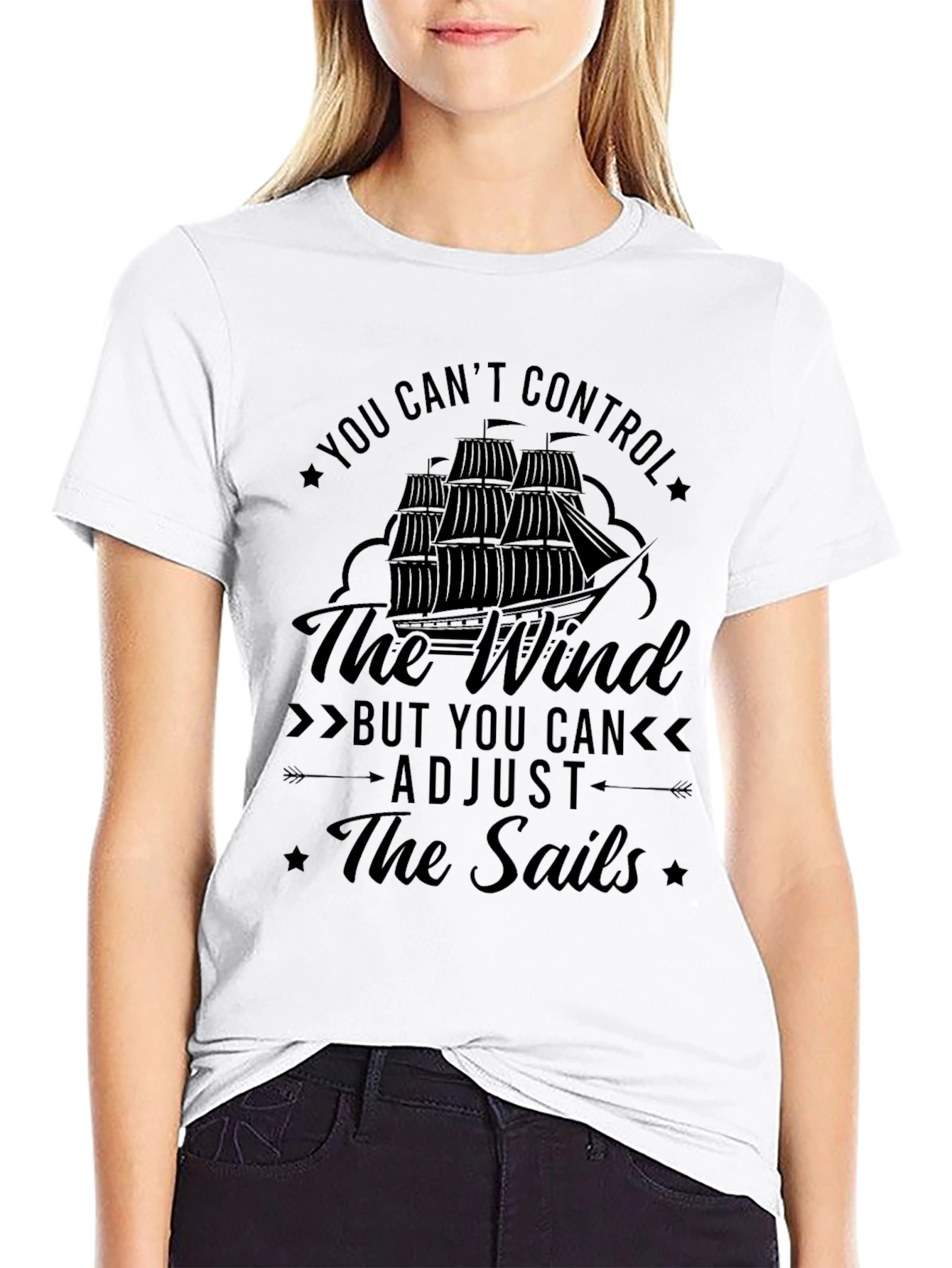 Black You Can't Control The Wind T-Shirt view 9