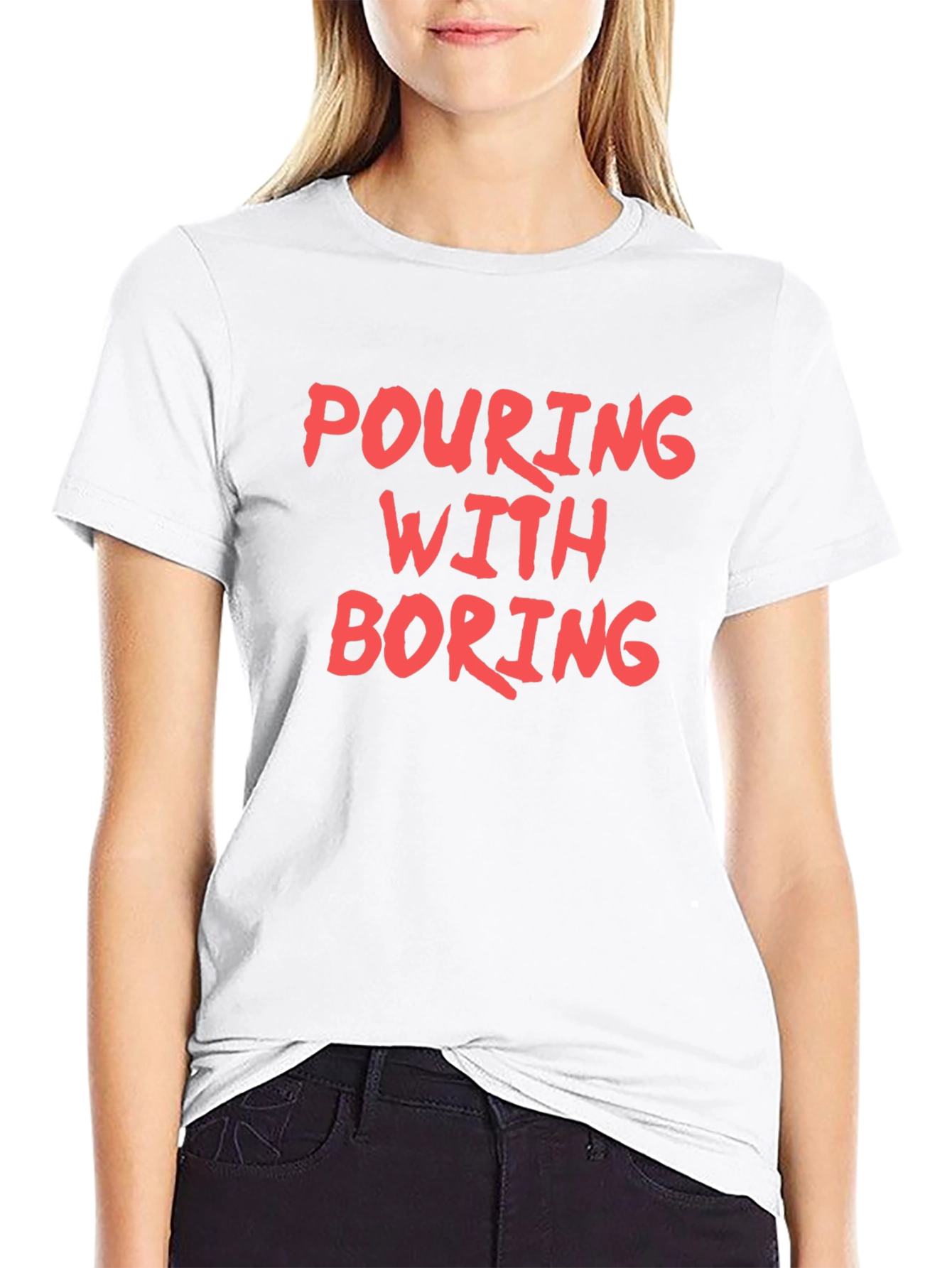 Black Pouring With Boring Graphic T-Shirt - Casual Wear view 9
