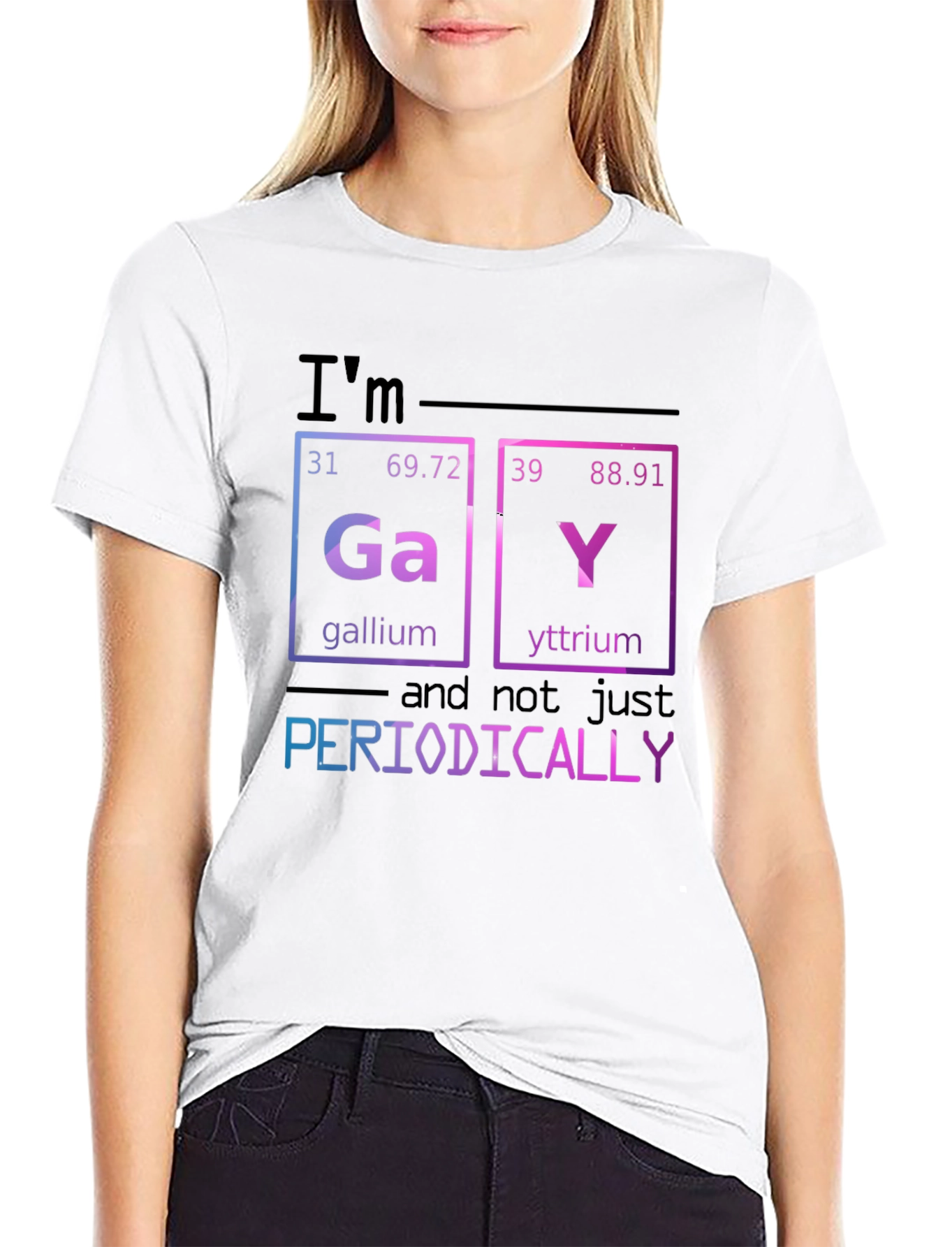 Black I'm Gay Periodically T-Shirt view 9