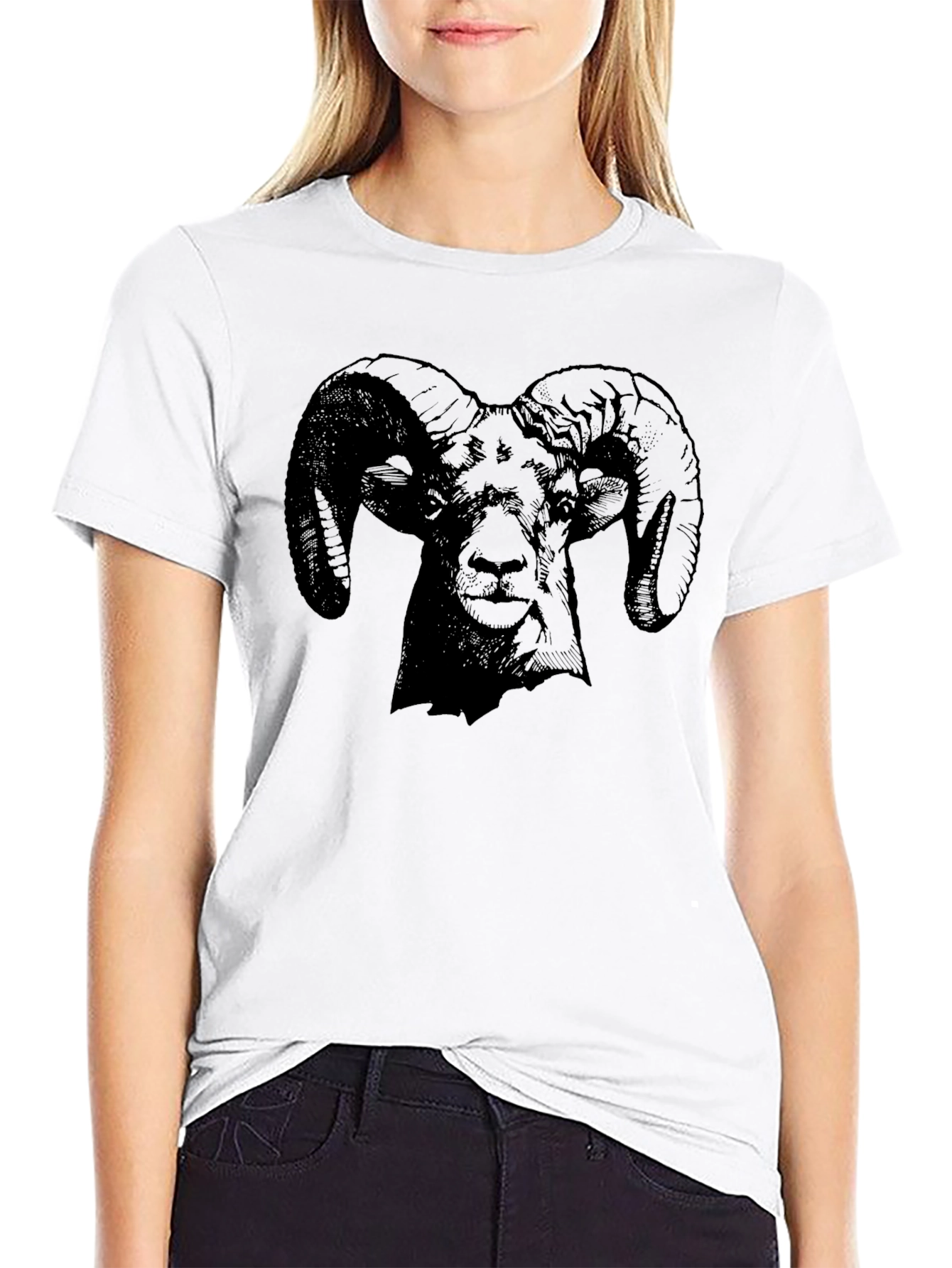 Black Ram Graphic Print Black T-Shirt view 9