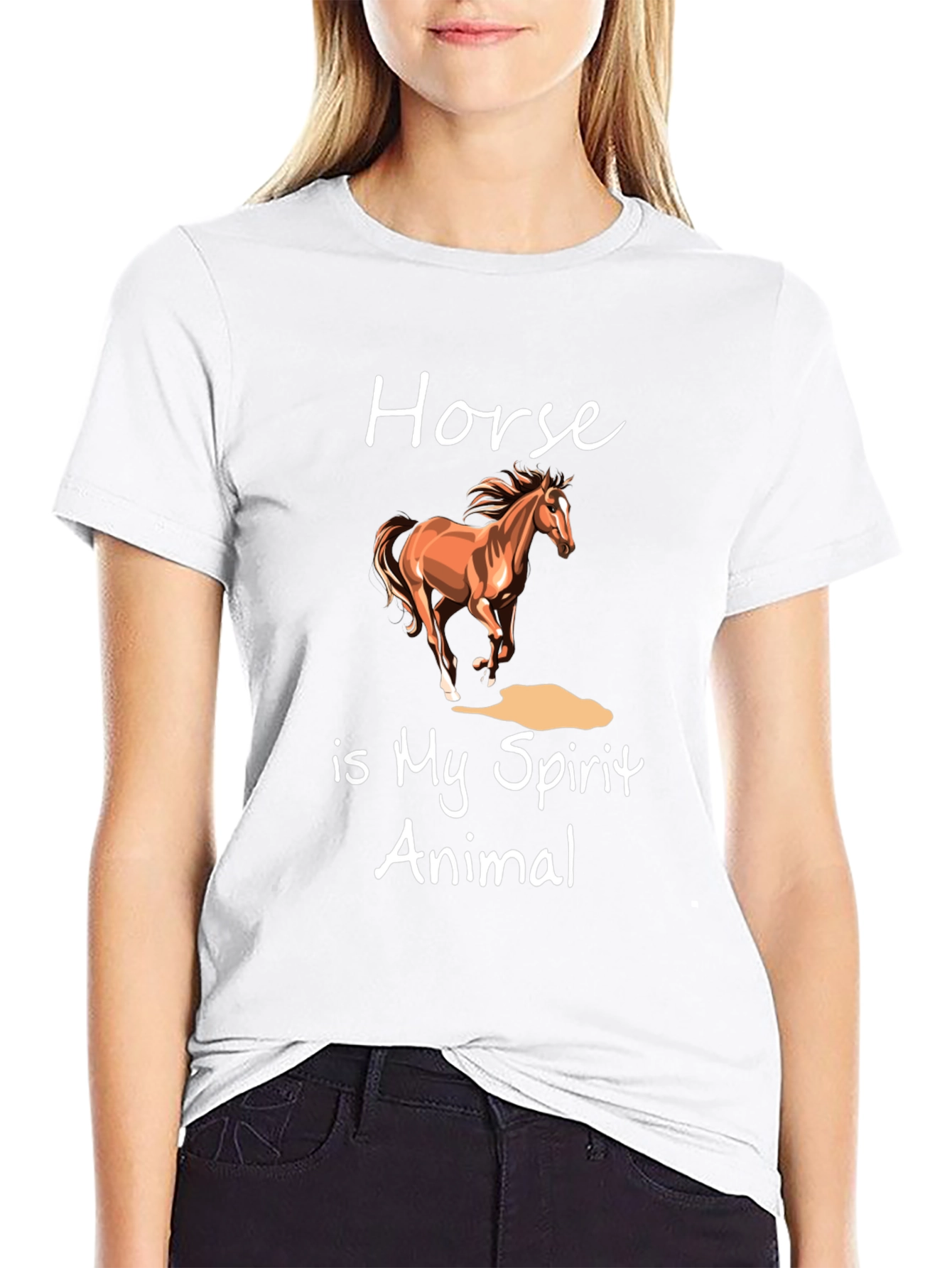 Black Horse Spirit Animal Graphic T-Shirt view 9