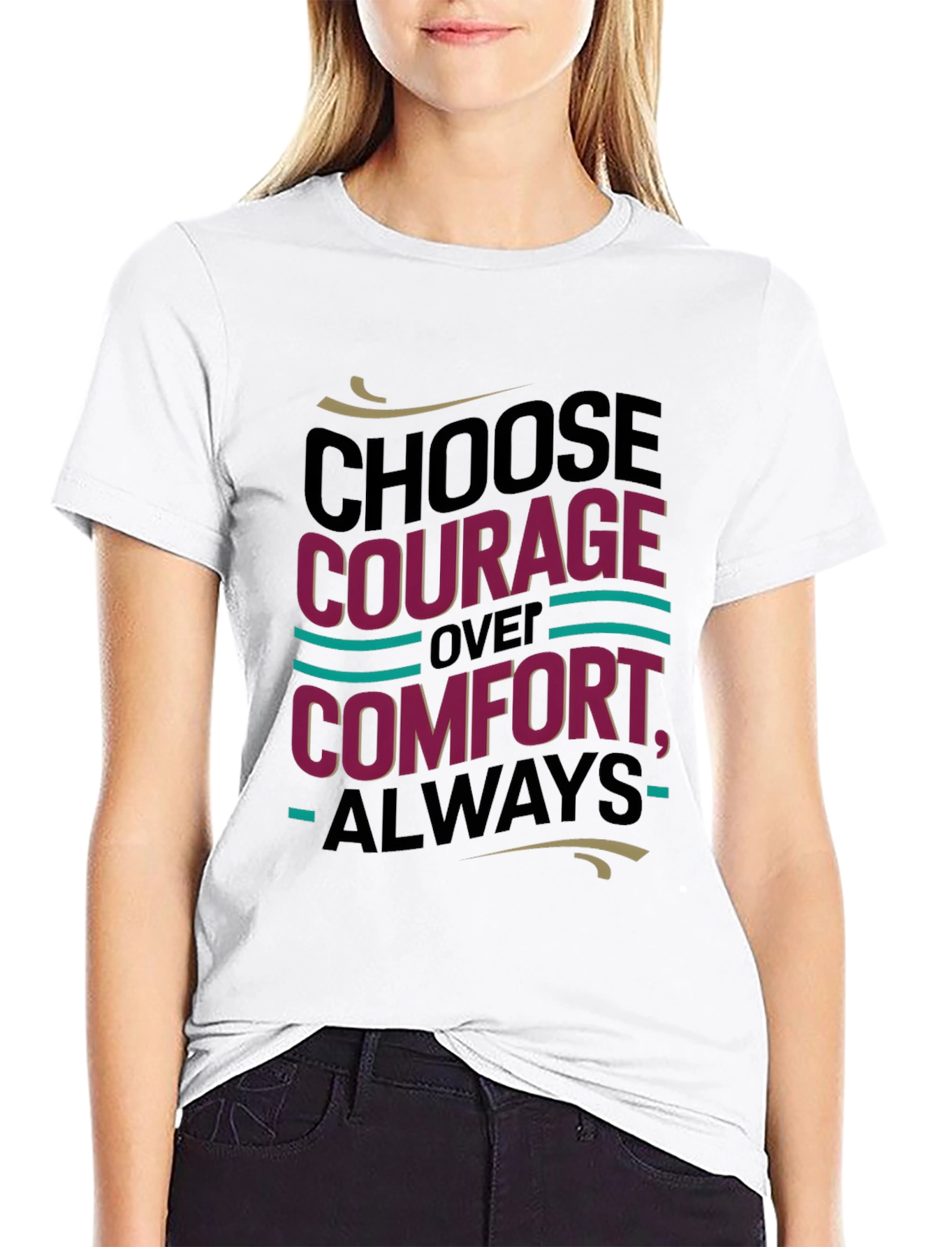 Black Choose Courage T-Shirt - Motivational Tee view 9