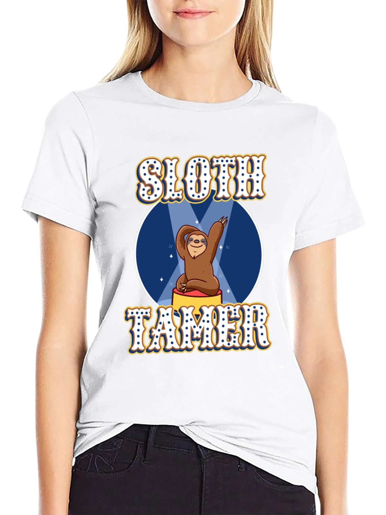 Black Sloth Tamer Graphic Tee - Funny Animal Lover T-Shirt view 9