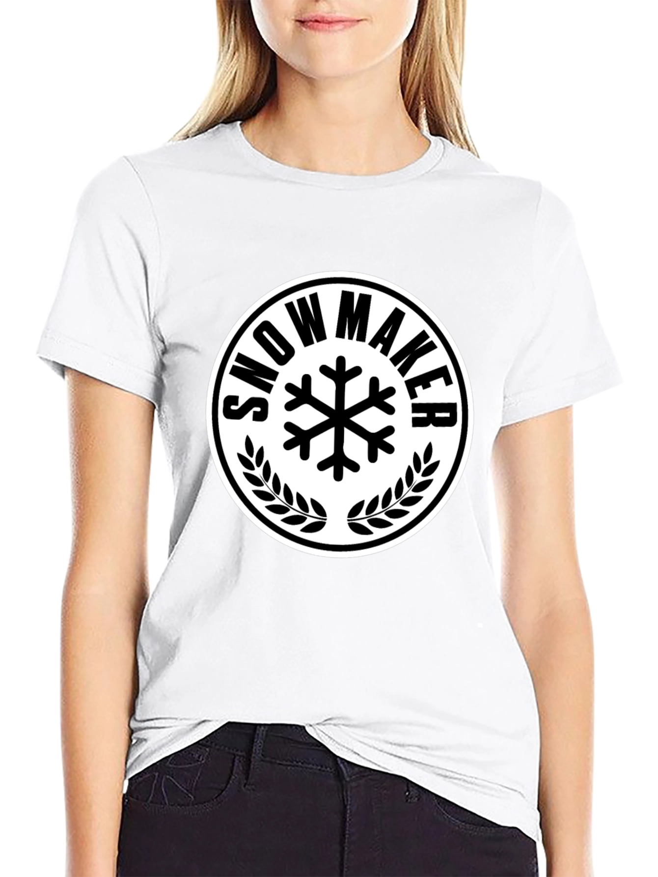 Black Snowmaker Graphic Tee - Winter Sports T-Shirt view 9