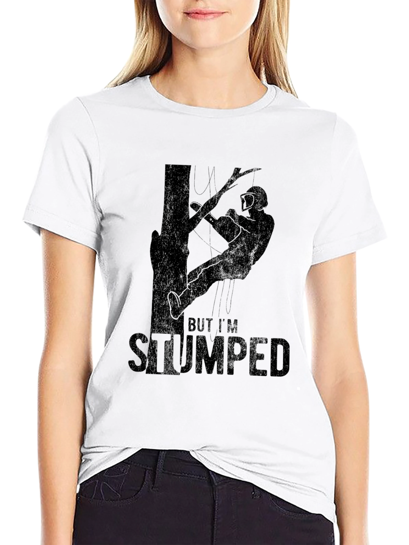 Black But I'm Stumped T-Shirt - Arborist Climbing Tree Tee view 9