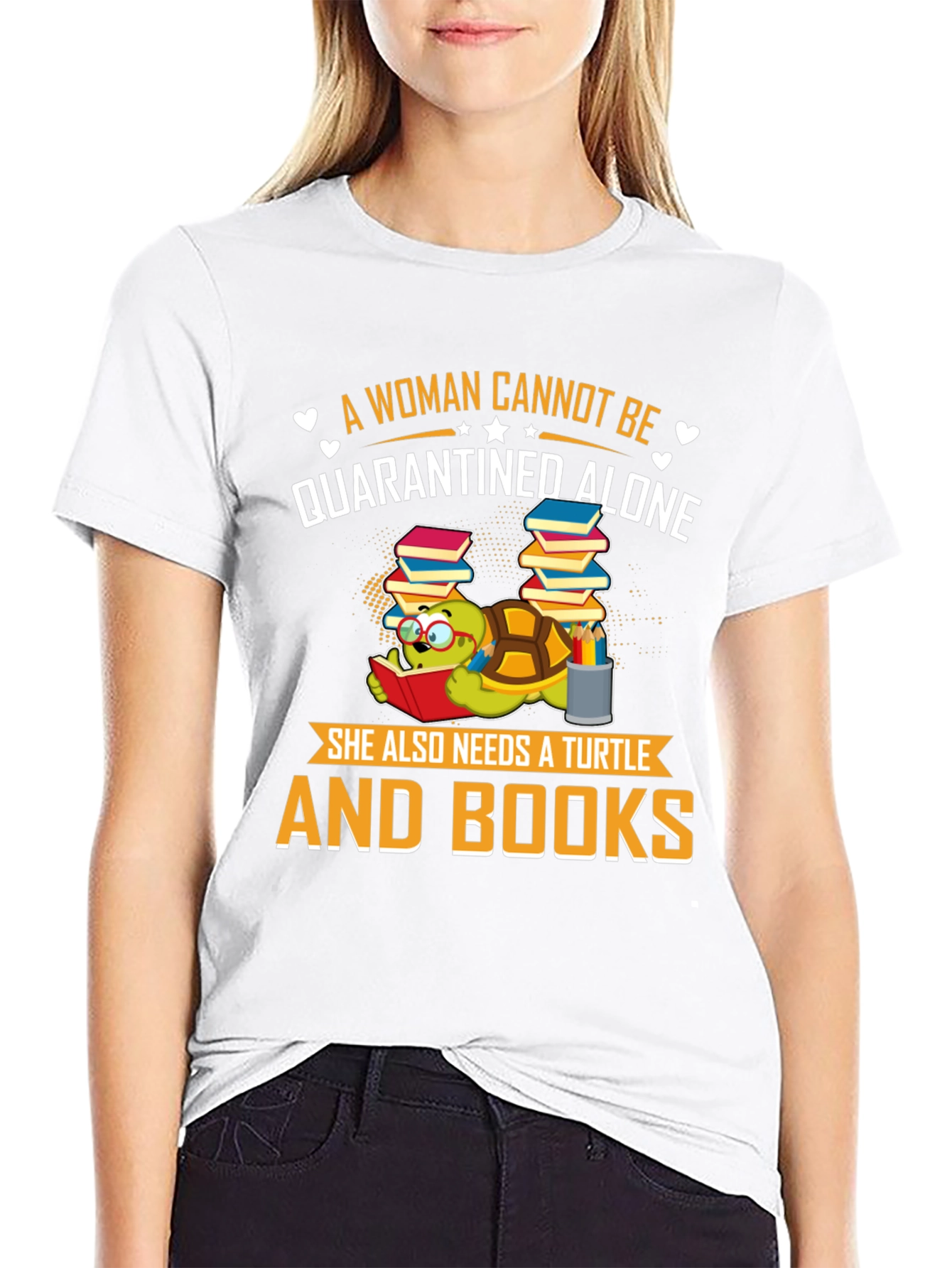 Black A Woman Cannot Be Quarantined Alone Turtle T-Shirt view 9