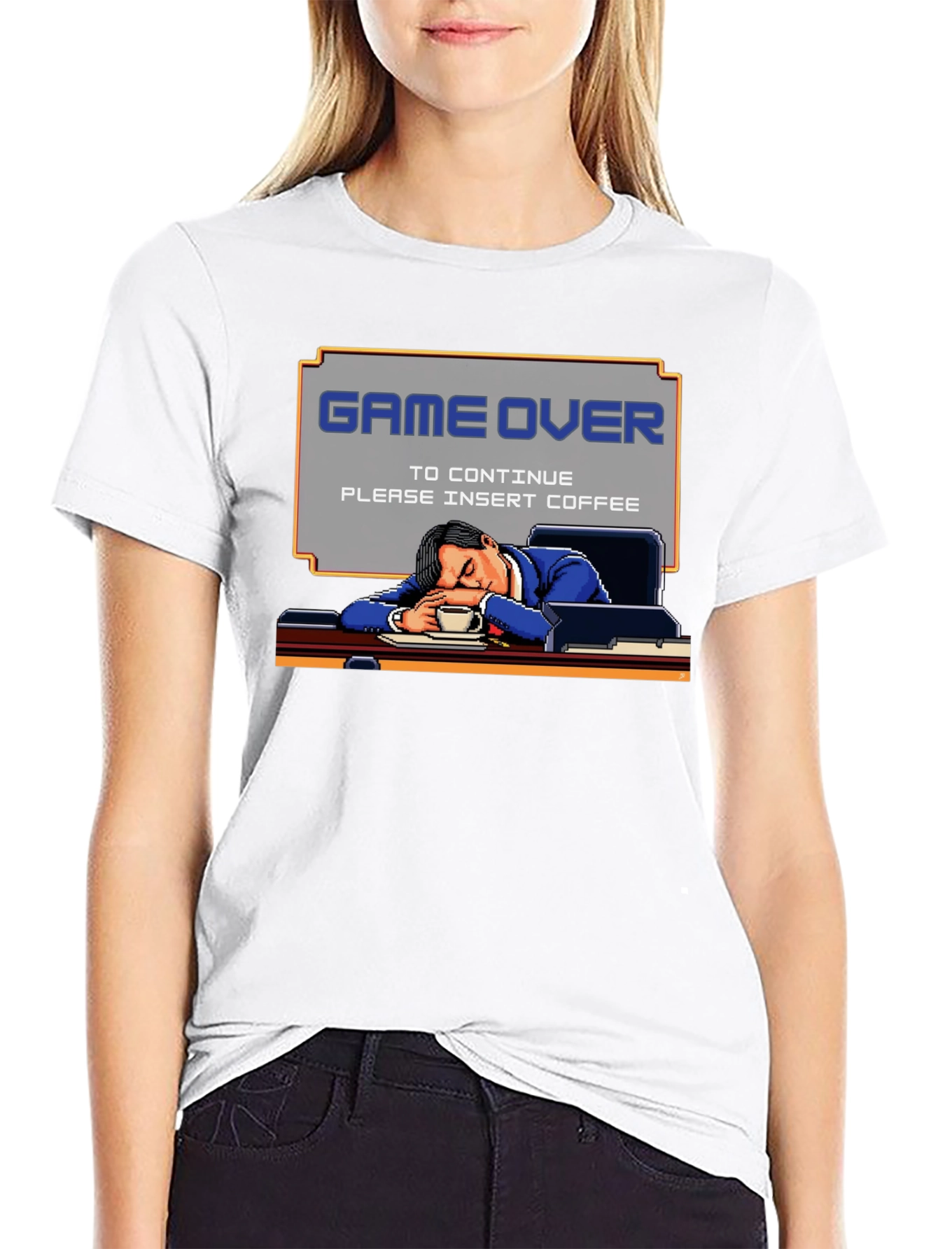 Black Game Over Insert Coffee T-Shirt view 9