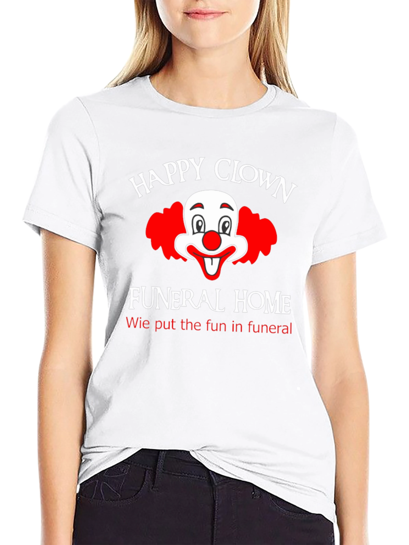 Black Happy Clown Funeral Home T-Shirt view 9