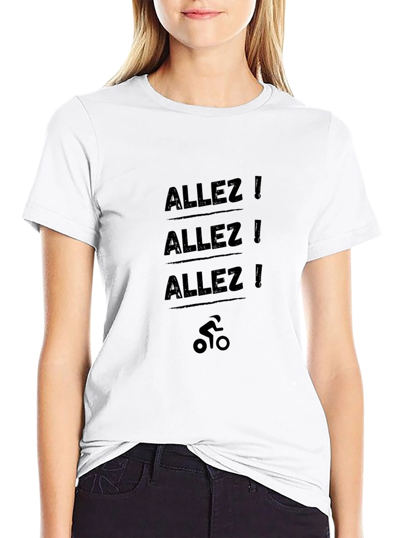 Black Allez! Cycling T-Shirt - Black Graphic Tee view 9