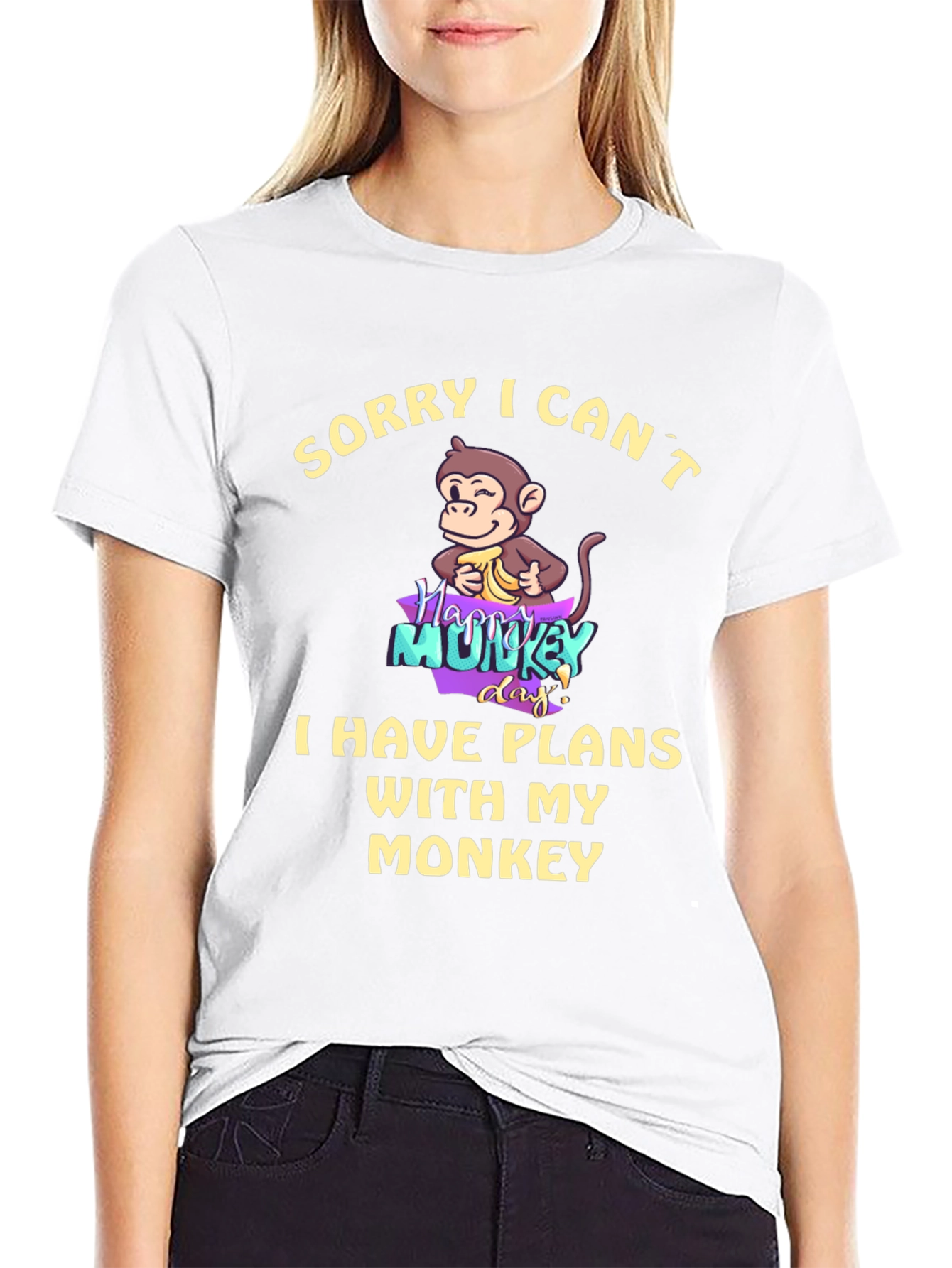 Black Funny Monkey Plans T-Shirt - Soft Cotton Blend view 9