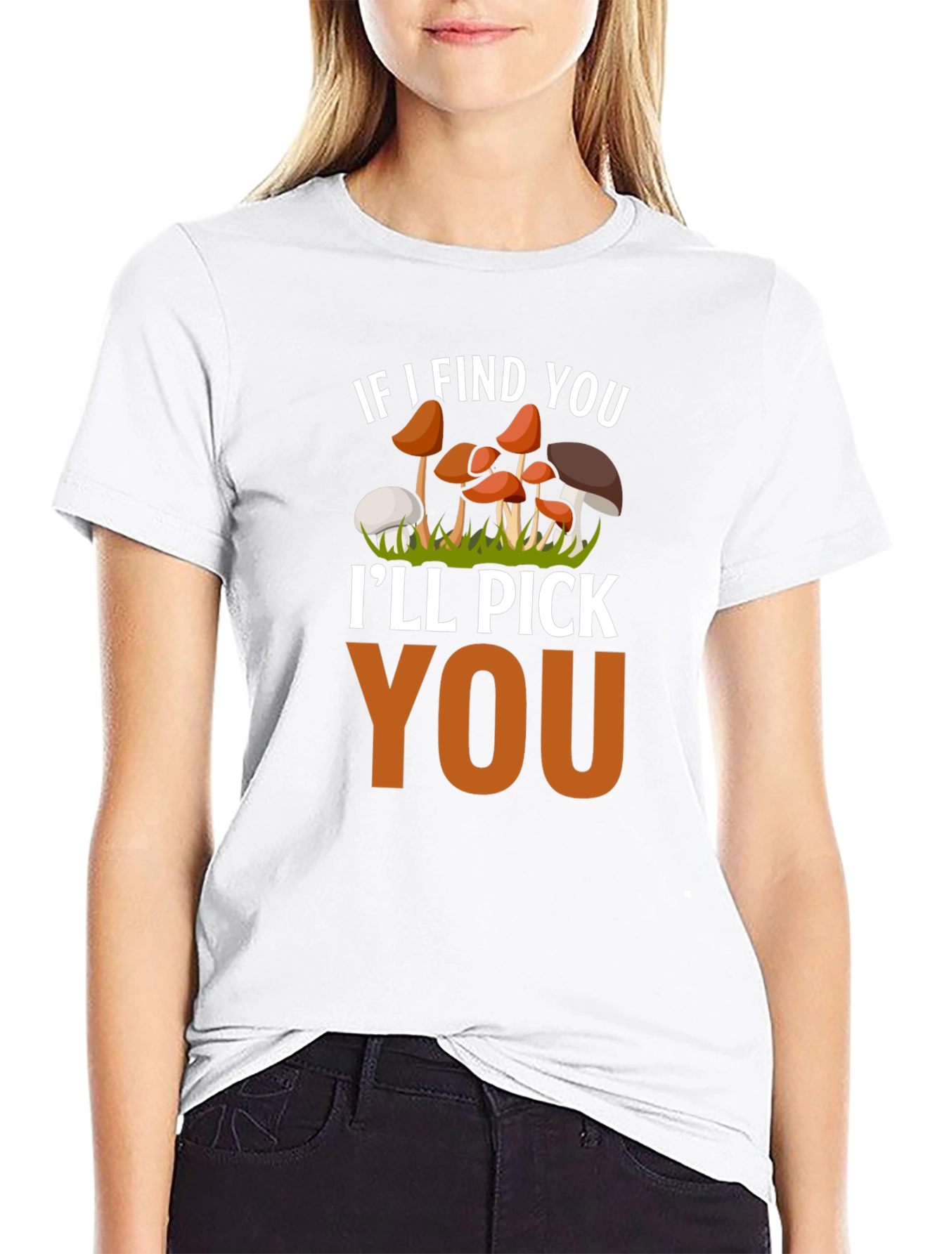 Black Mushroom Lover T-Shirt - I'll Pick You Funny Tee view 9
