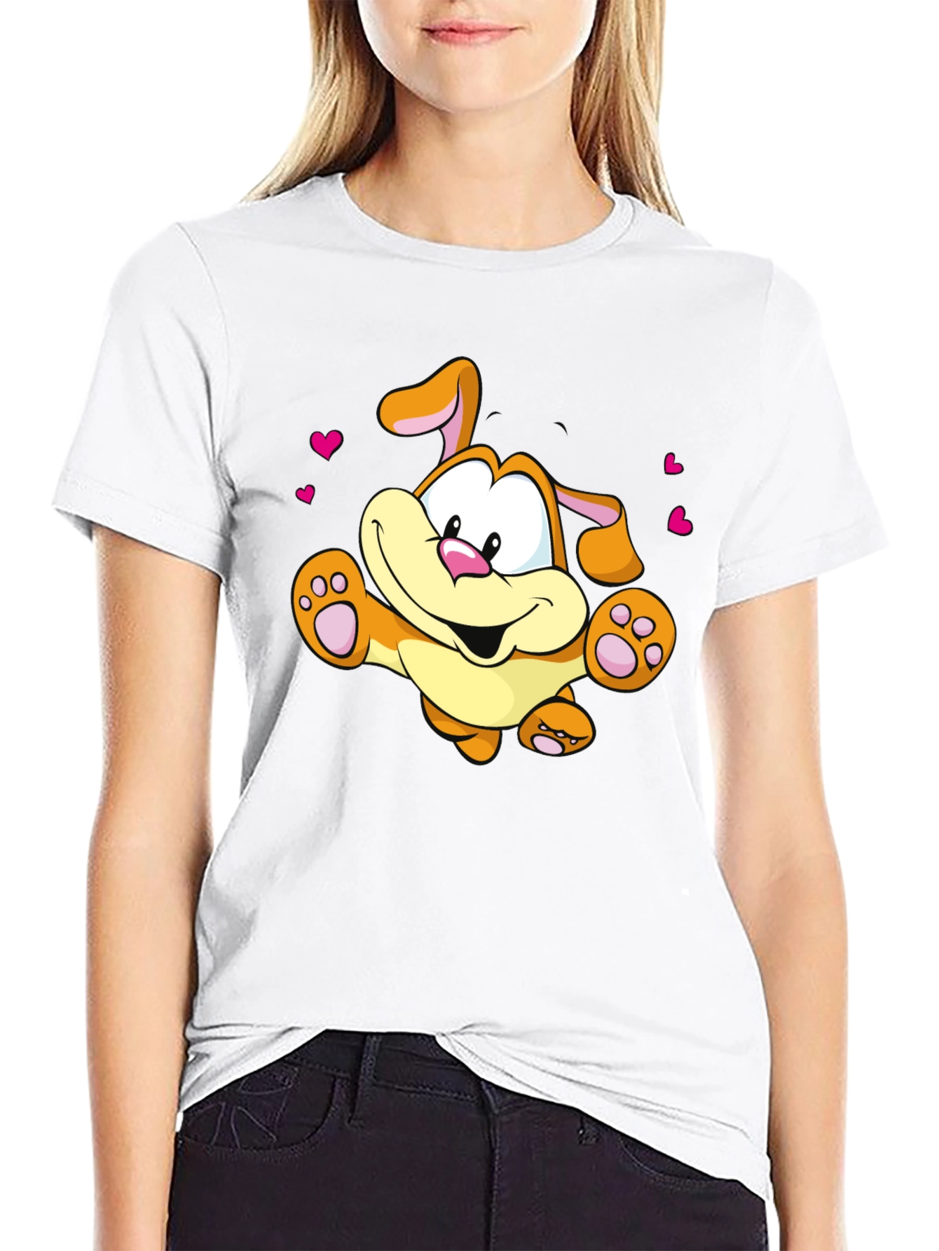 Black Cartoon Dog T-Shirt - Cute & Playful Design view 9