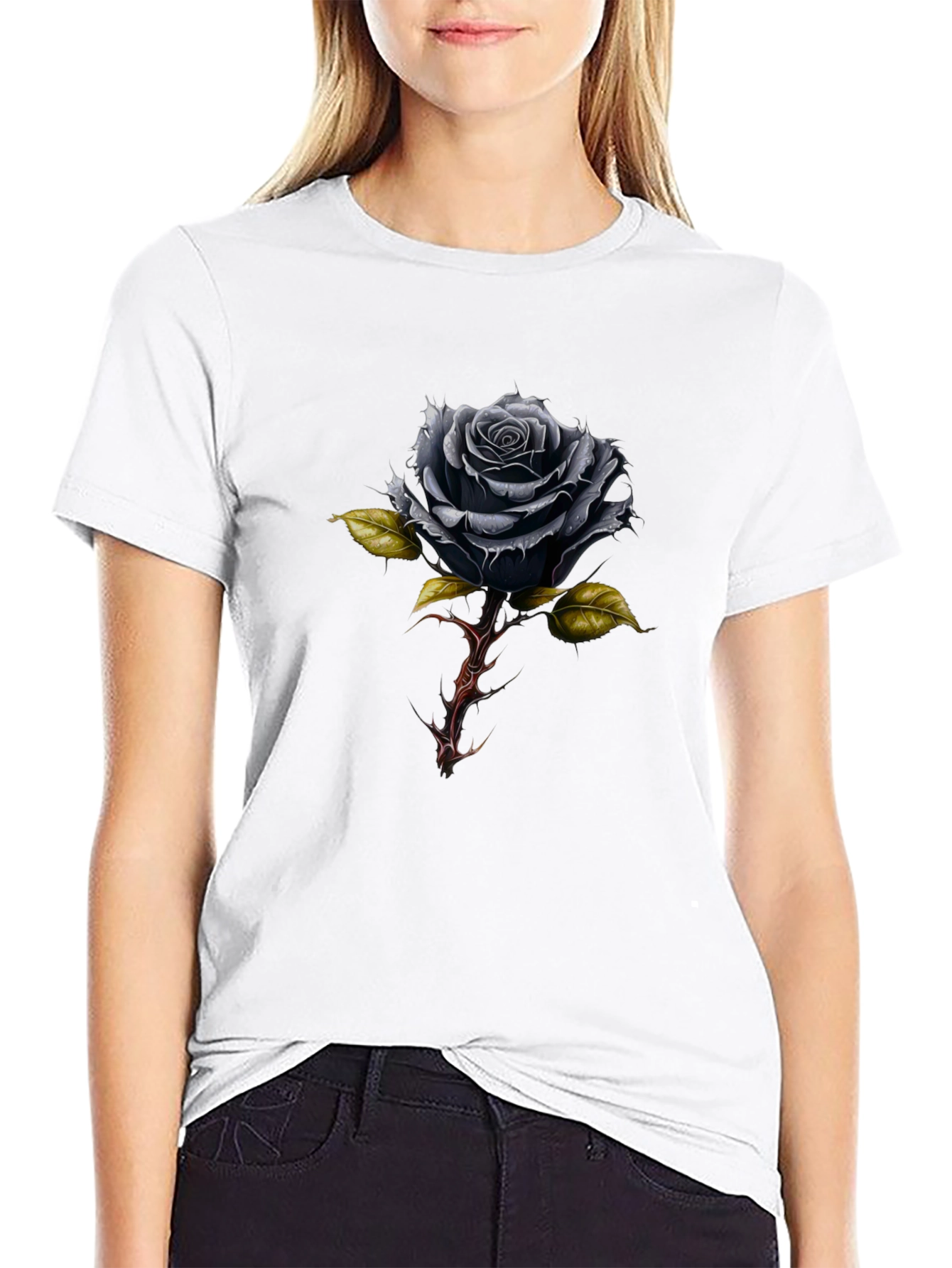 Black Black Rose Graphic Tee view 9
