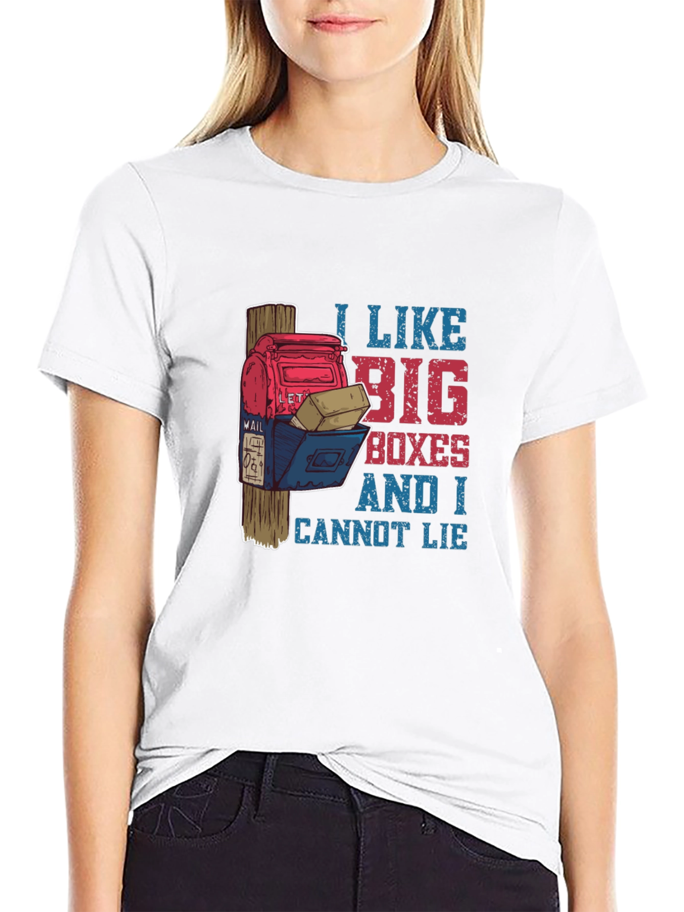Black Funny Mailbox T-Shirt: I Like Big Boxes view 9
