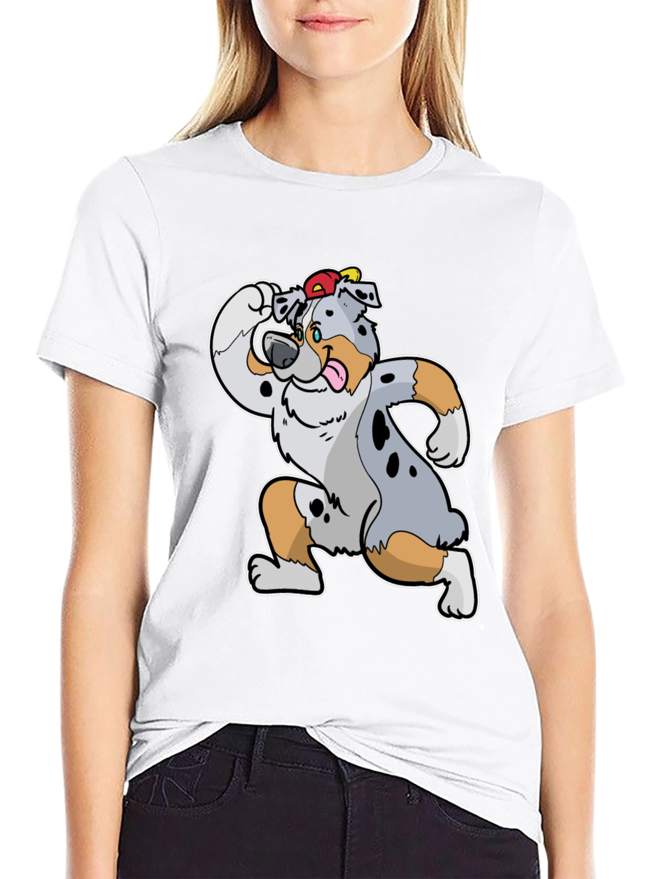 Black Dog Cartoon T-Shirt view 9