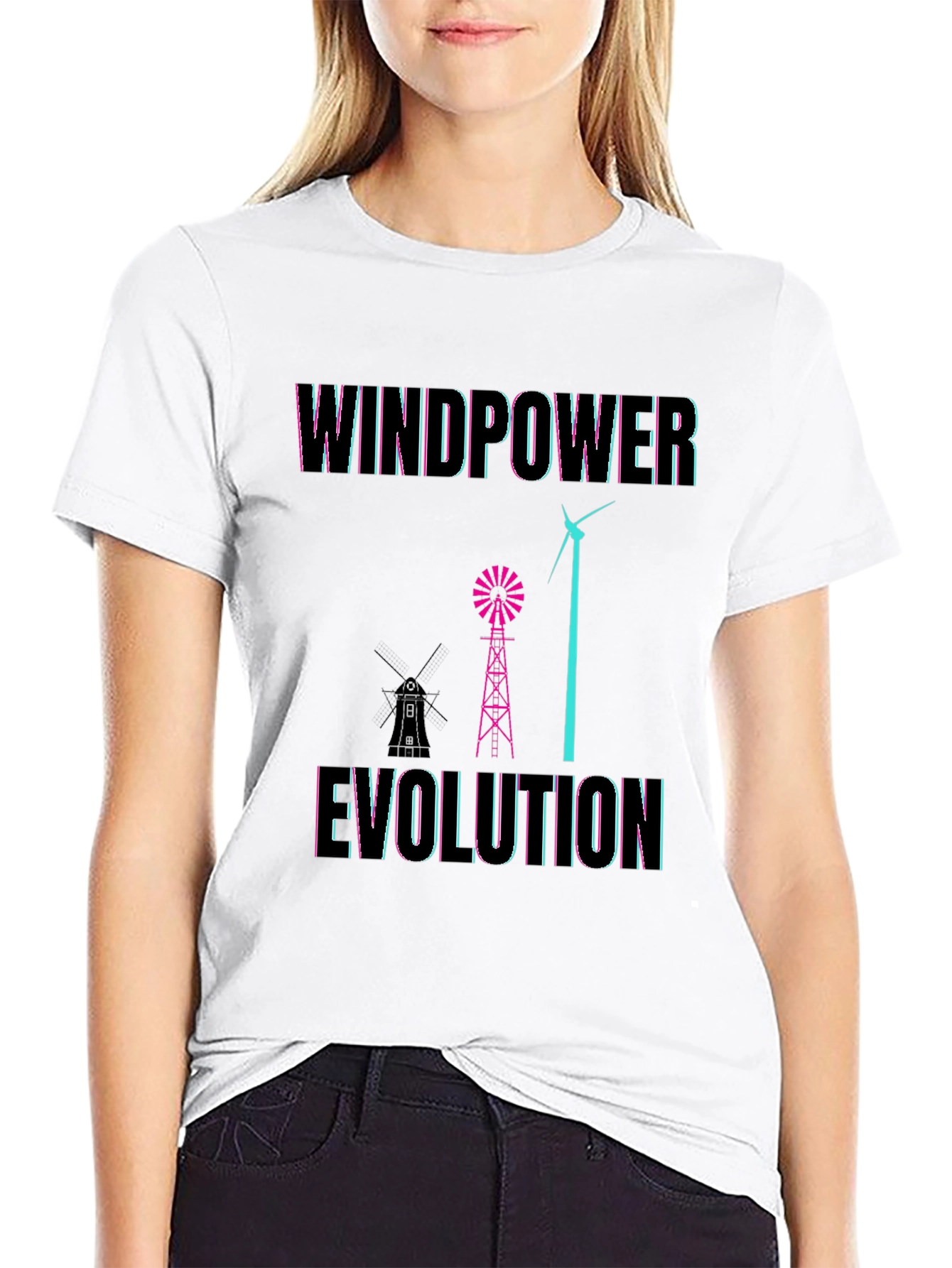 Black Windpower Evolution Graphic Tee - Black Cotton T-Shirt view 9