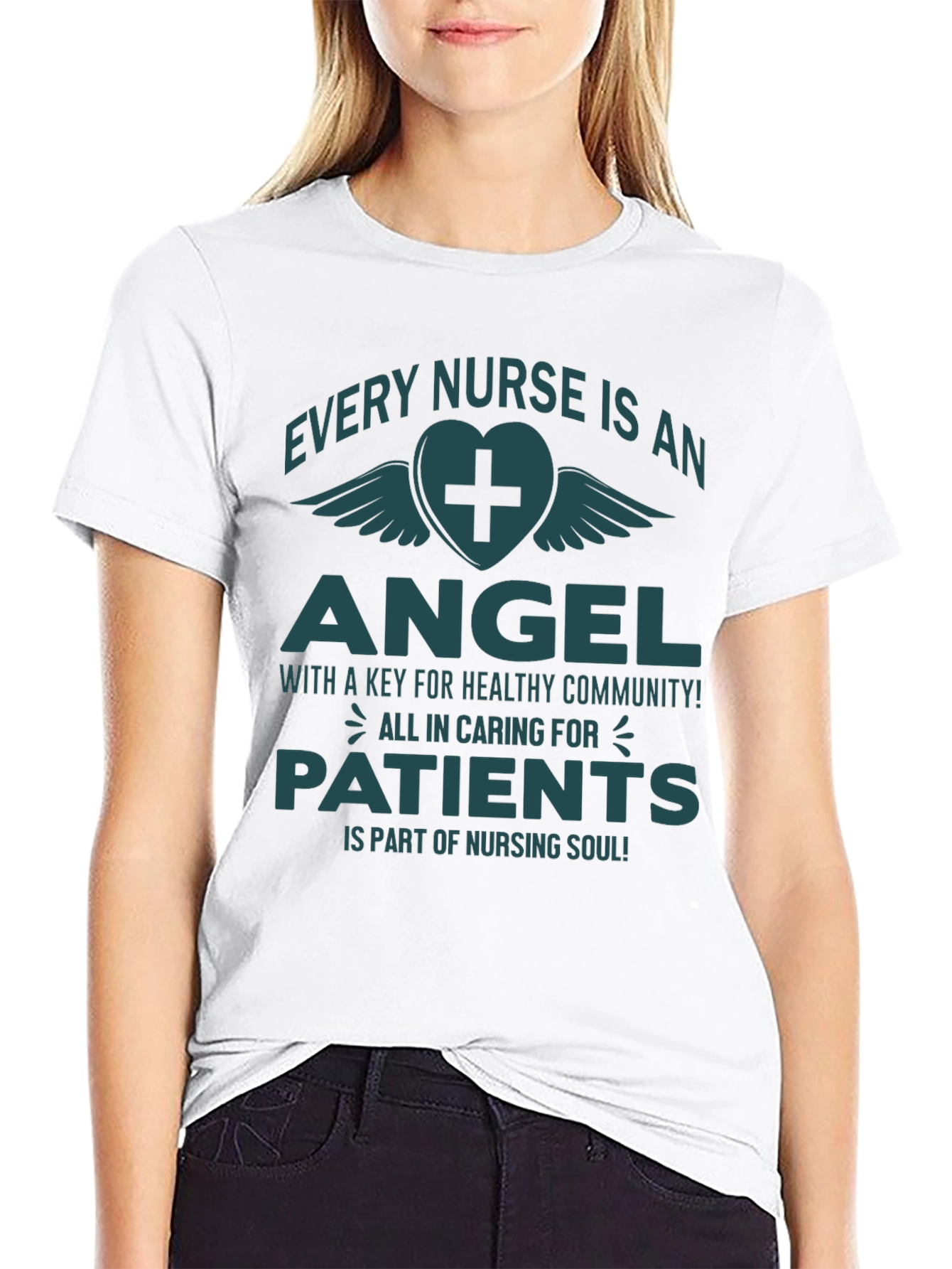 Black Every Nurse is an Angel T-Shirt view 9