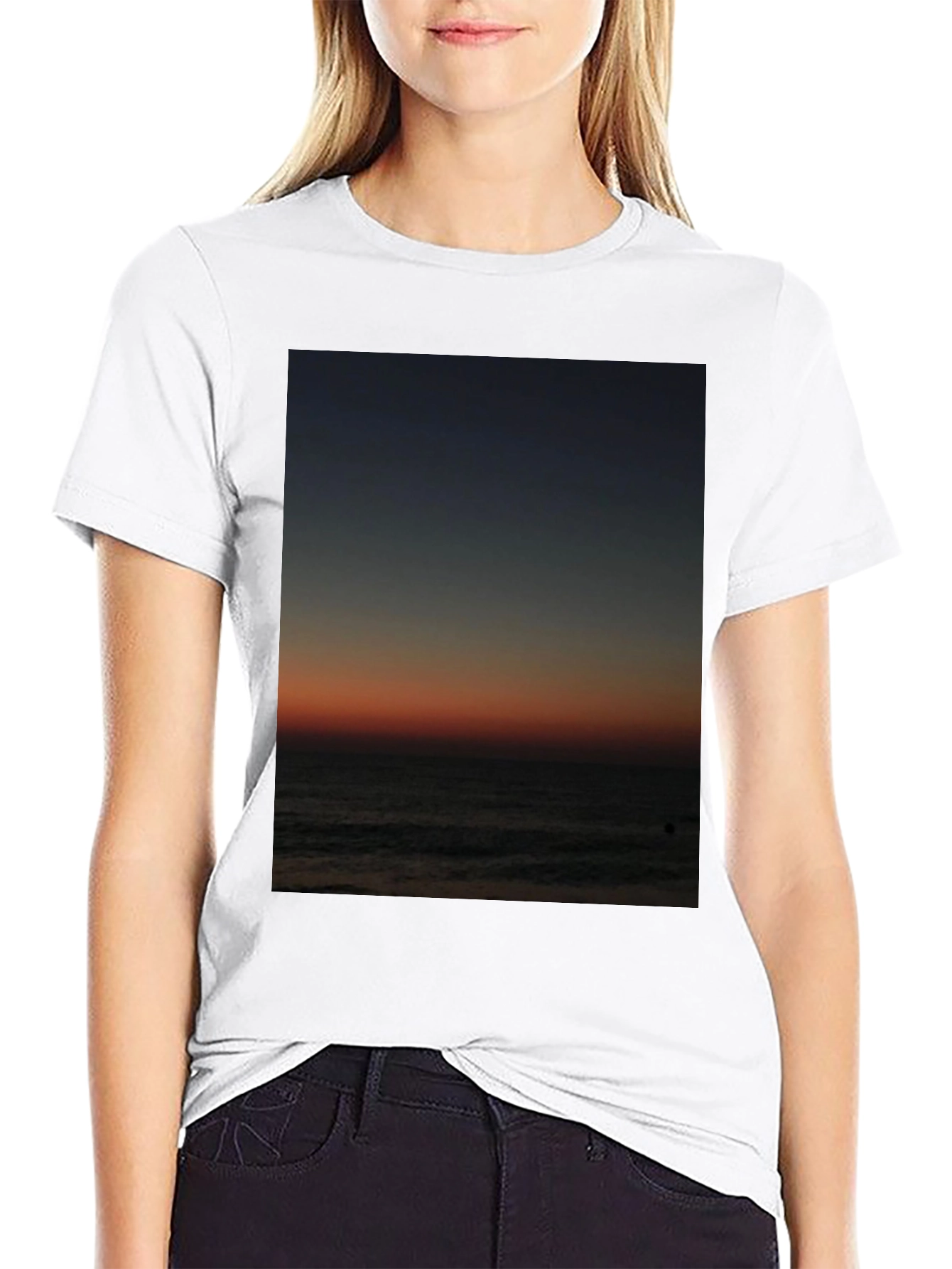Black Sunset Ocean T-Shirt view 9