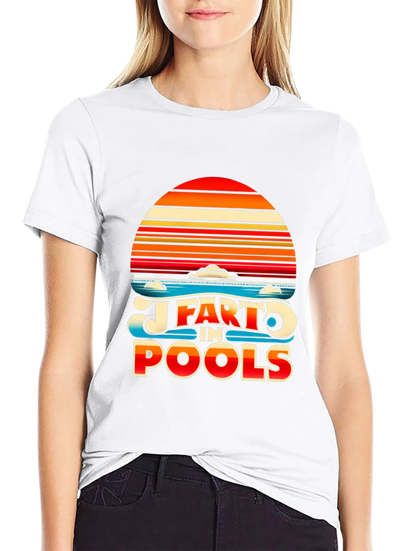 Black I Fart In Pools Graphic T-Shirt view 9